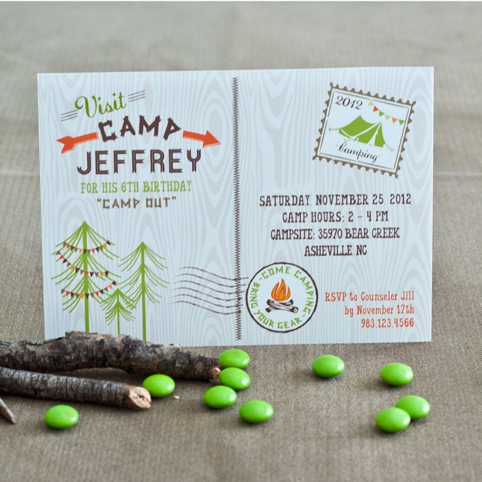 Camping Party Invitations