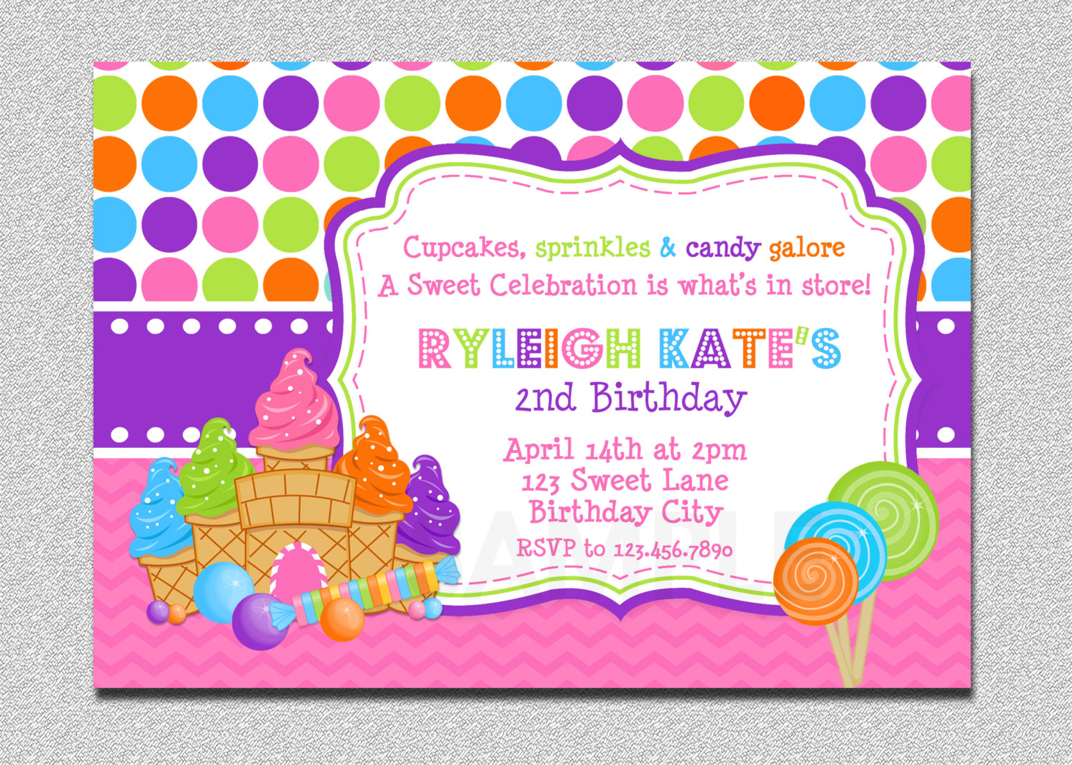 Candyland Invitations
