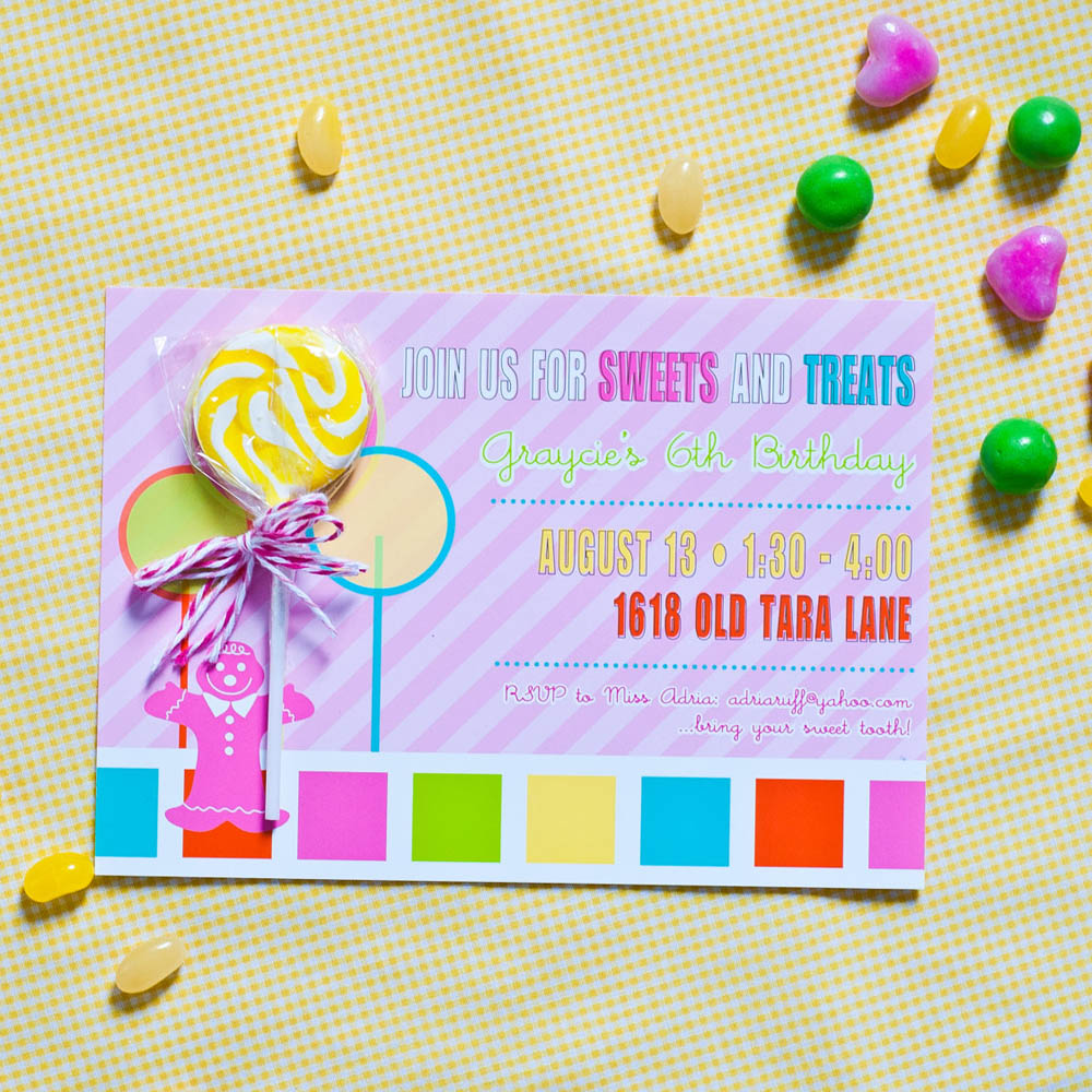 Candyland Party Invitations
