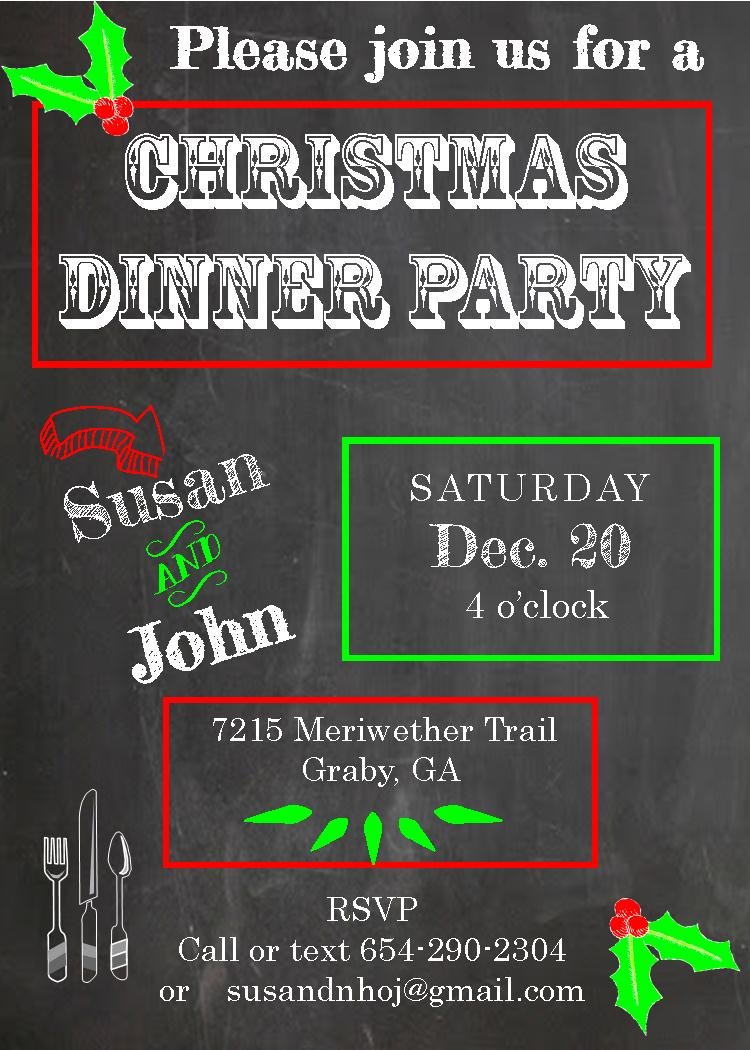 Christmas Dinner Party Invitations New Designs For 2017