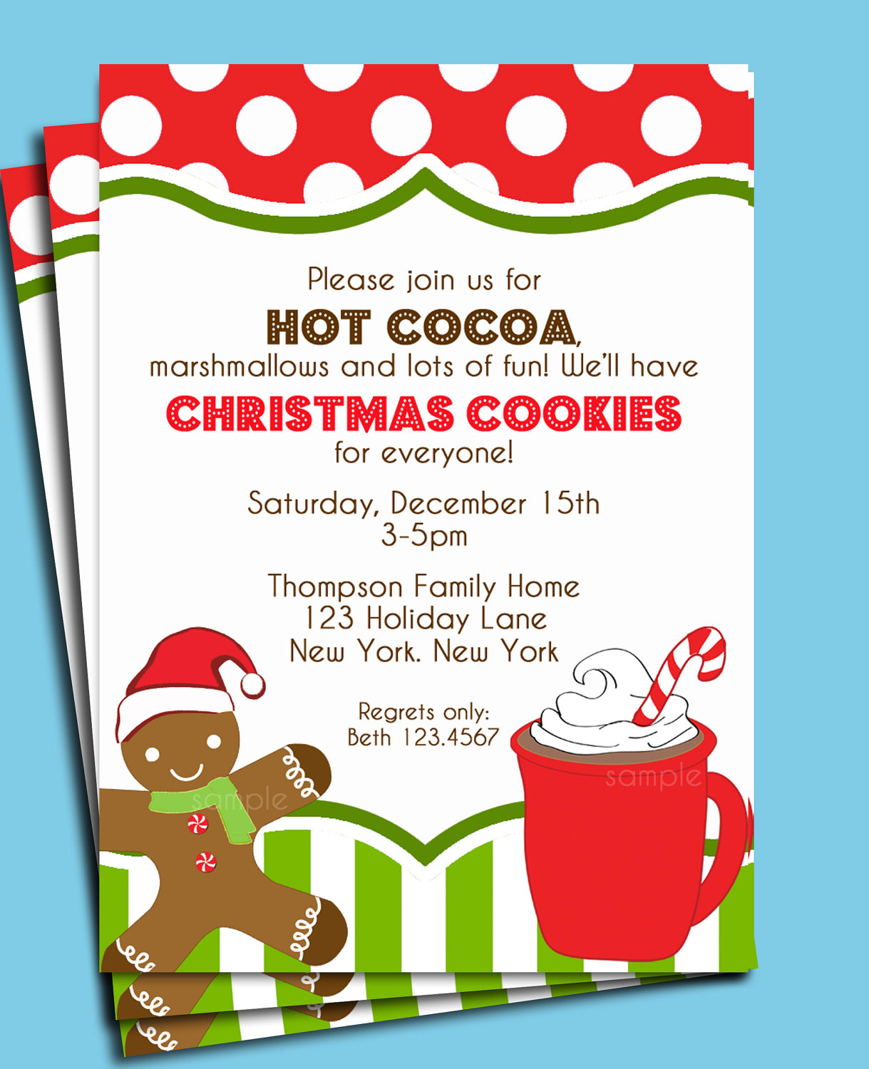 Christmas Hot Cocoa And Cookies Invitation By Thatpartychick