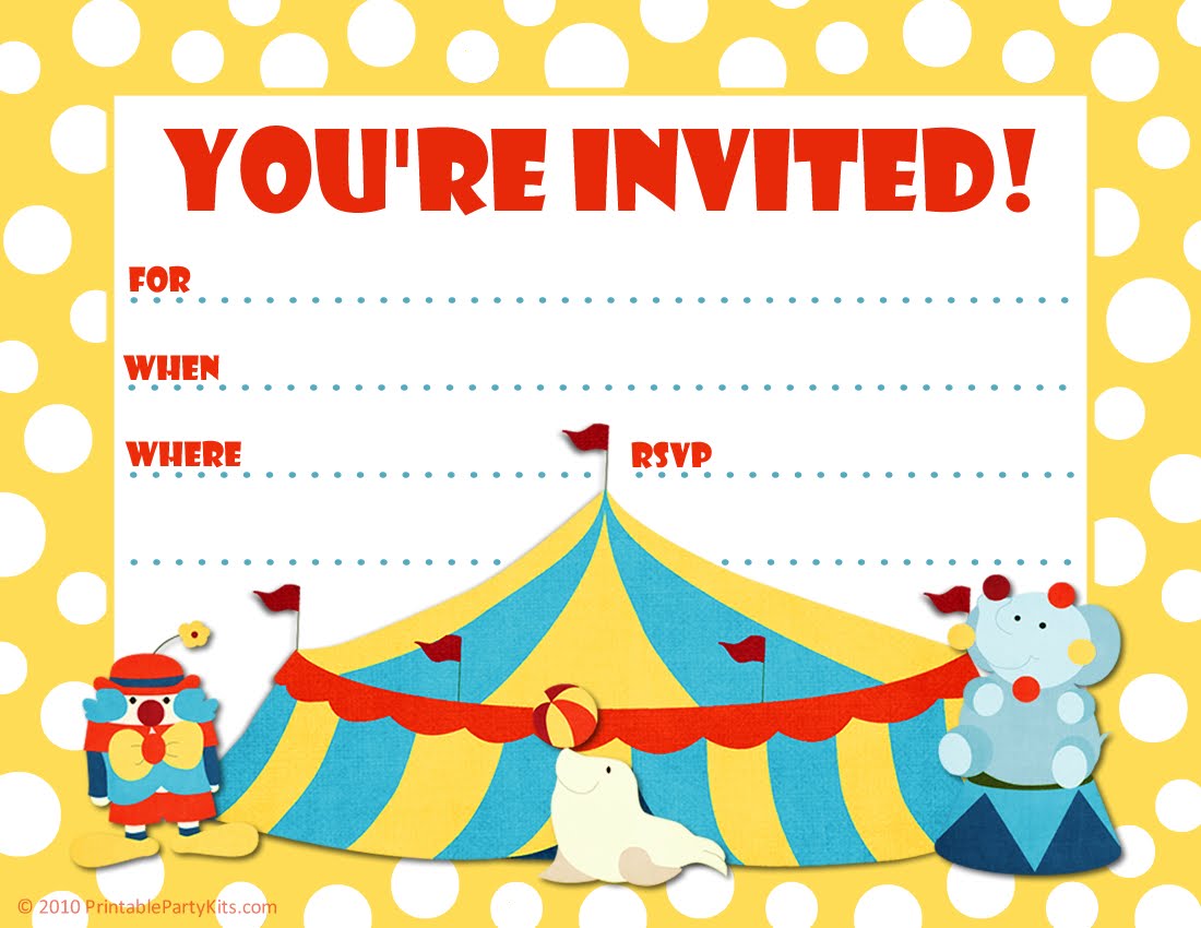 Circus Party Invitations