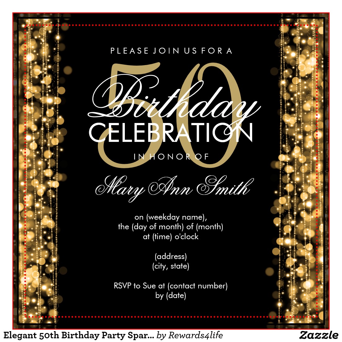 Classy 50th Birthday Invitations