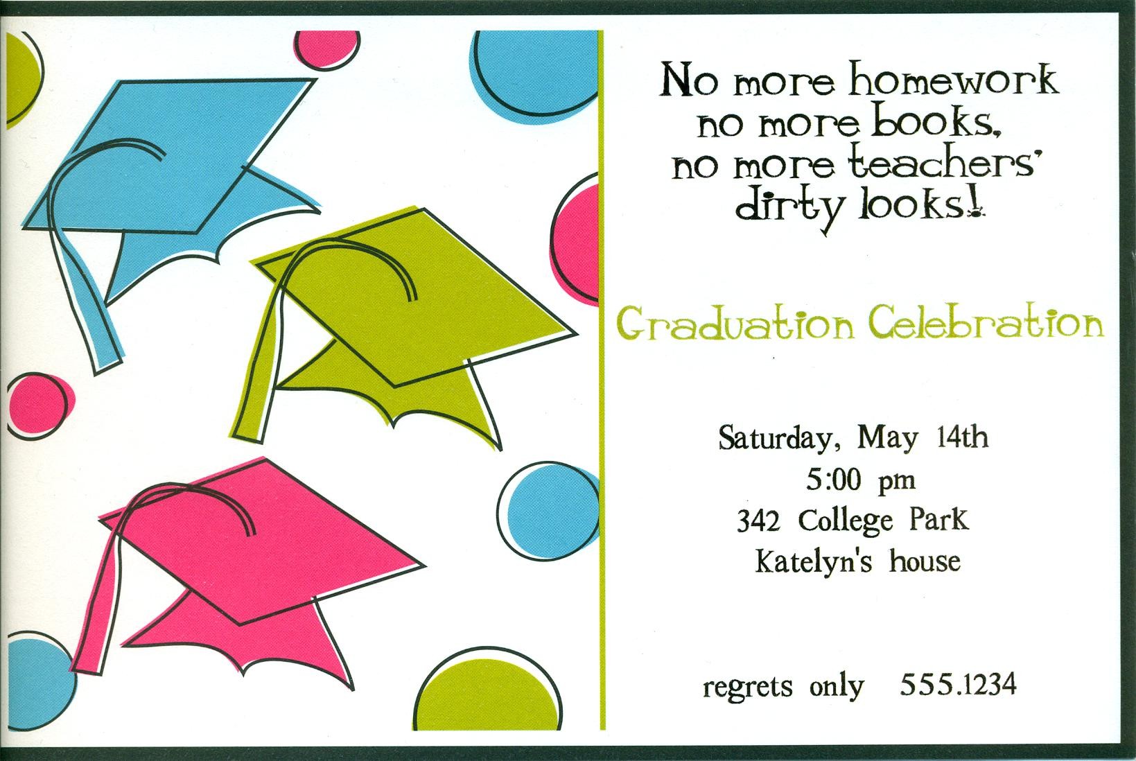 Colors Examples Of Graduation Invitation Inserts Example Of A