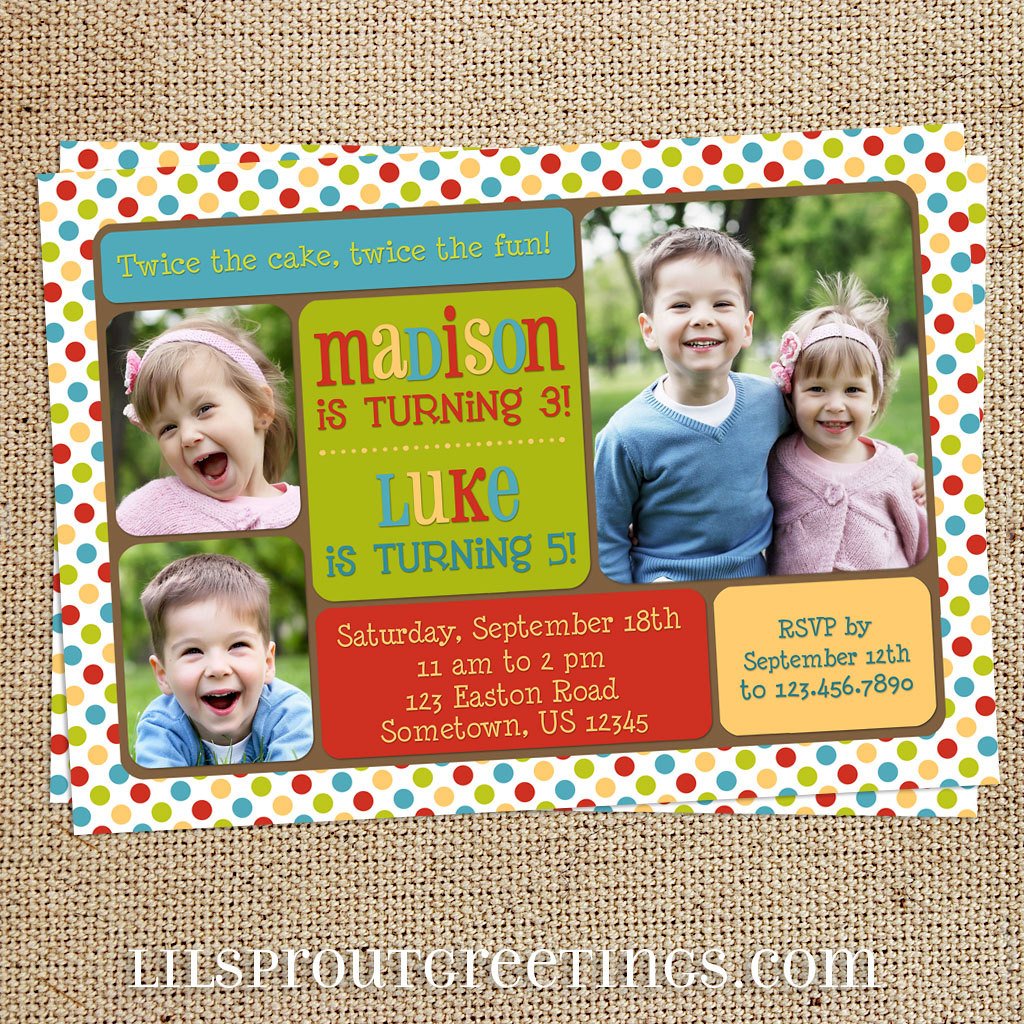 Combined Birthday Party Invitations