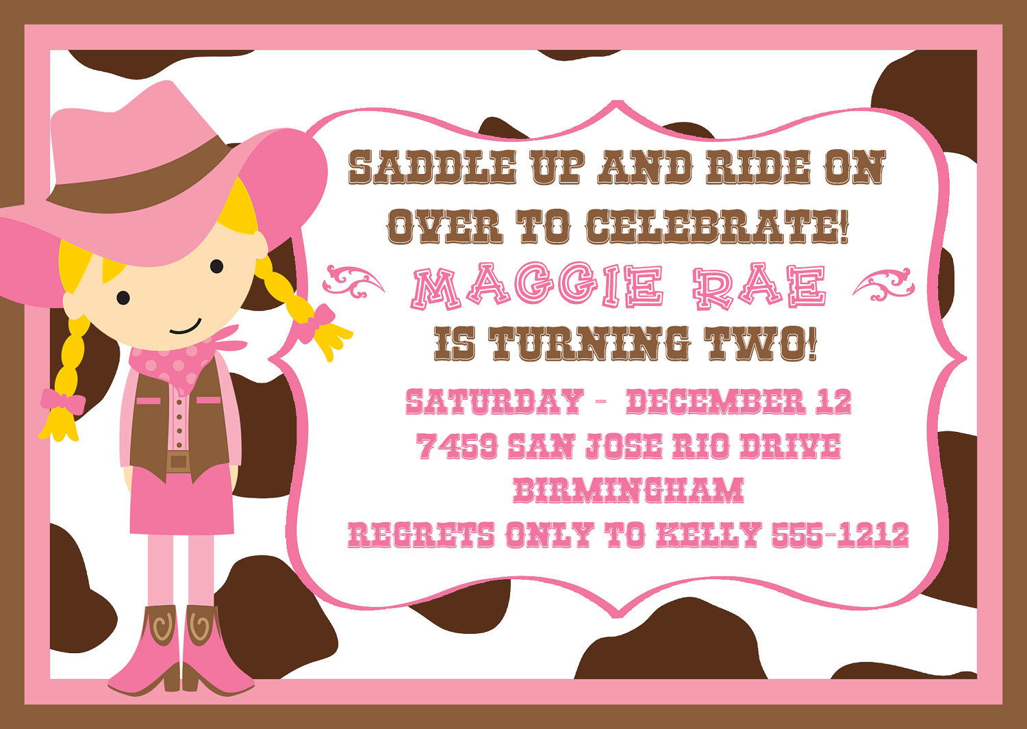 Cowgirl Birthday Invitations Templates Ideas