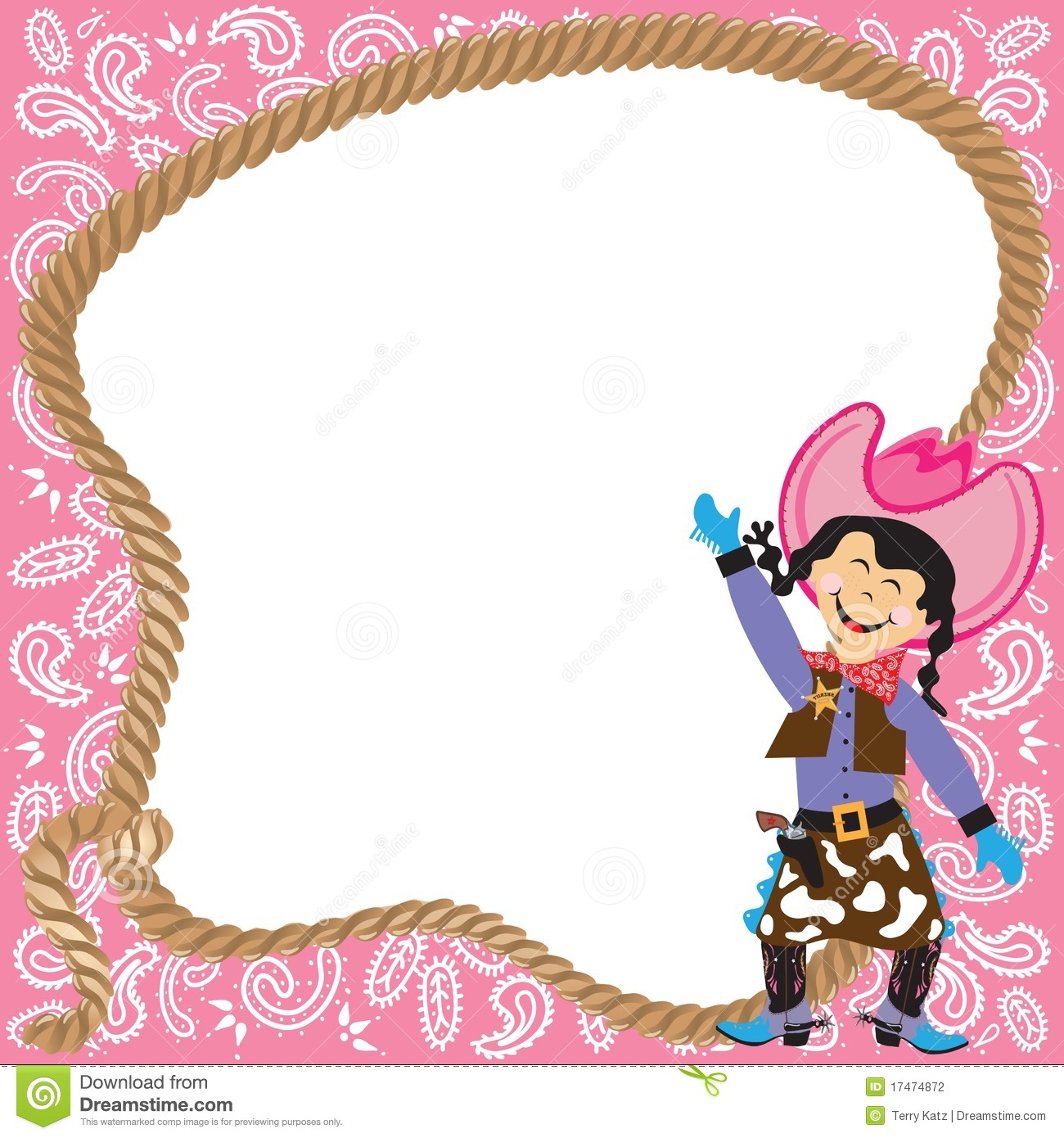 Cute Cowgirl Birthday Party Invitation Stock Photography