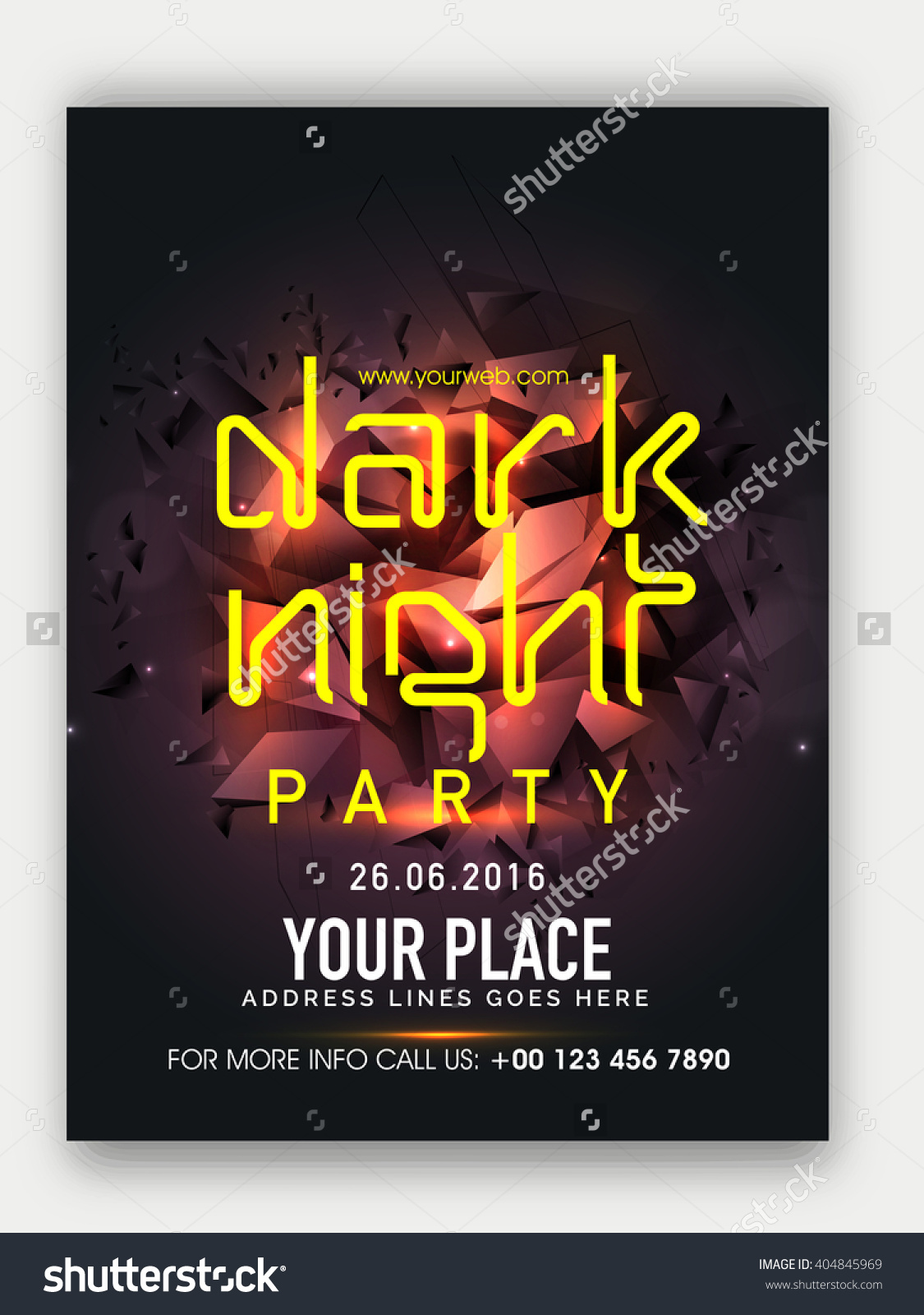 Dark Night Party Template Dance Party Stock Vector 404845969