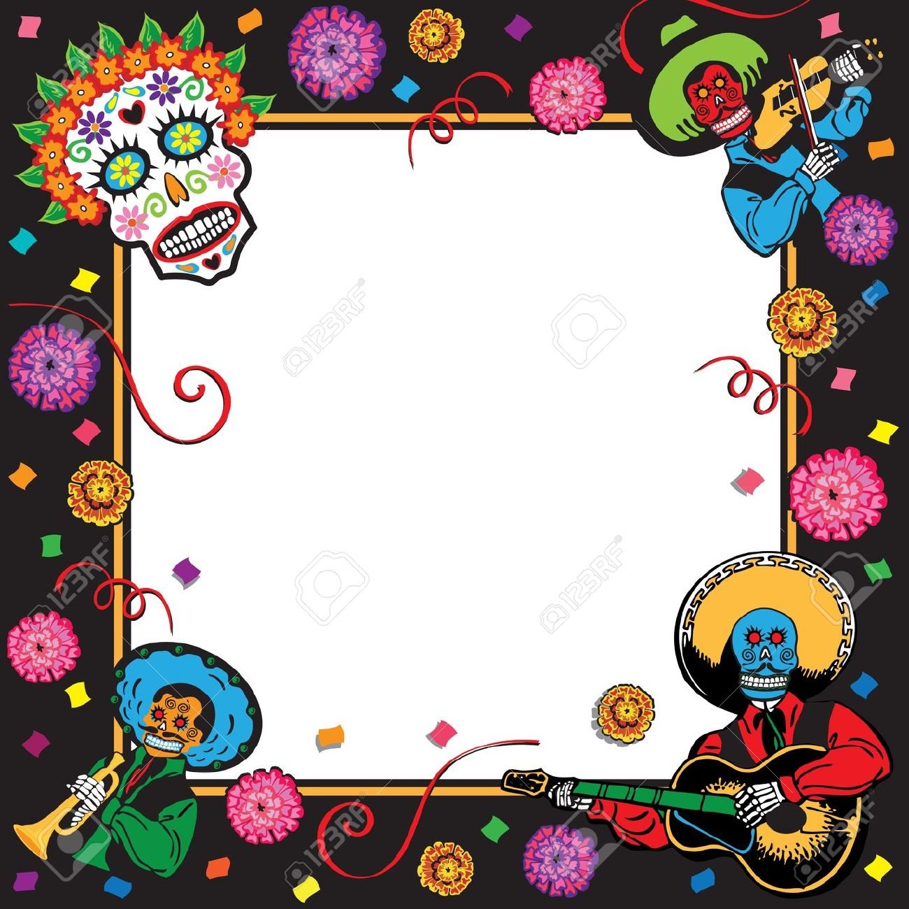 Day Of The Dead Party Invitation Royalty Free Cliparts, Vectors