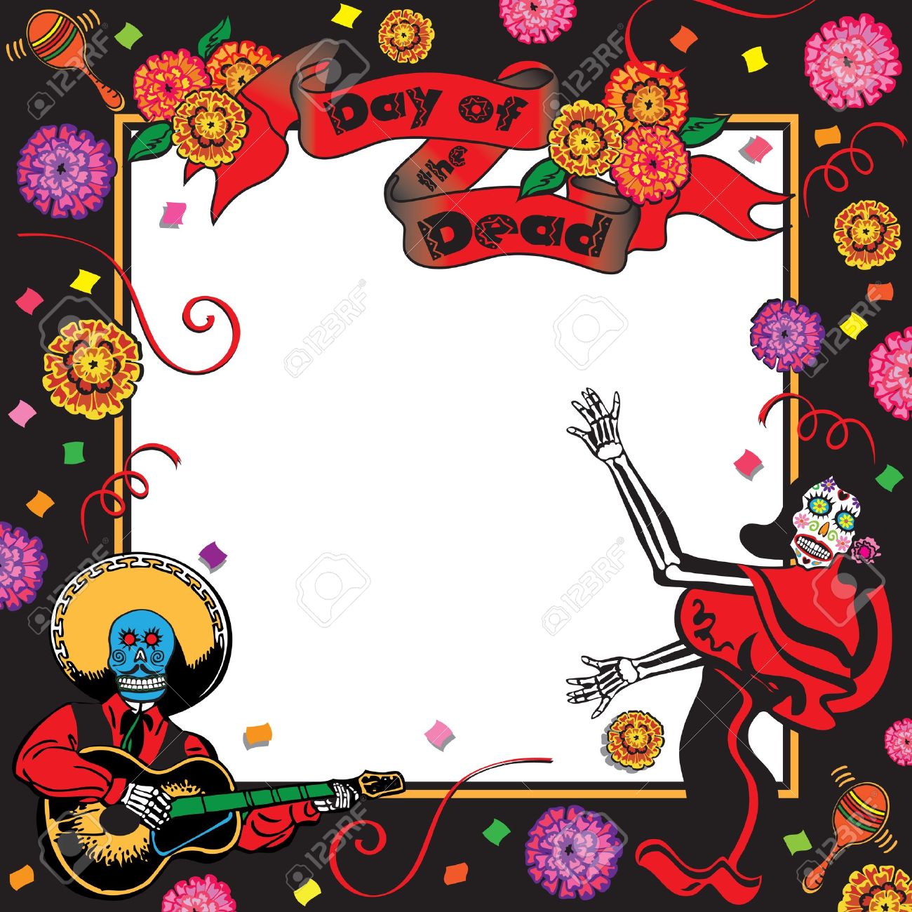 Day Of The Dead Party Invitation Royalty Free Cliparts, Vectors