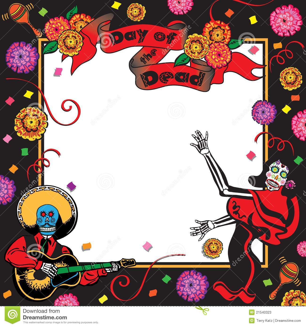 Day Of The Dead Party Invitation Stock Photos