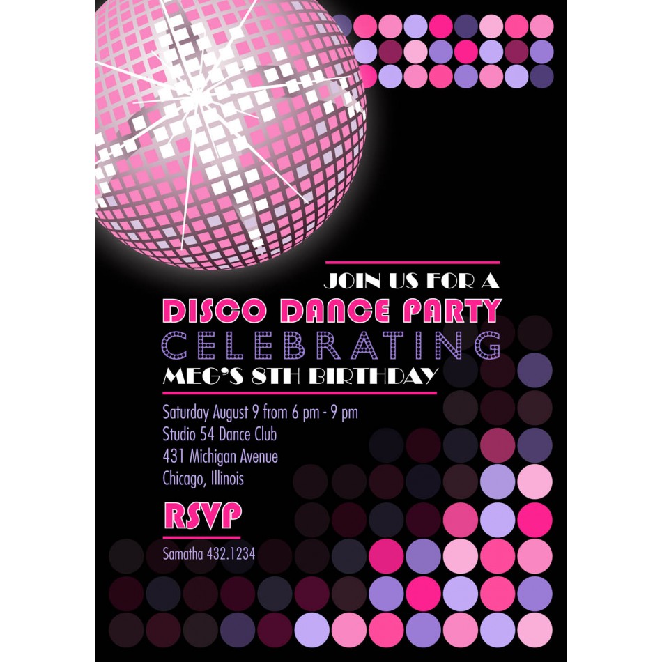 Disco Party Invitations