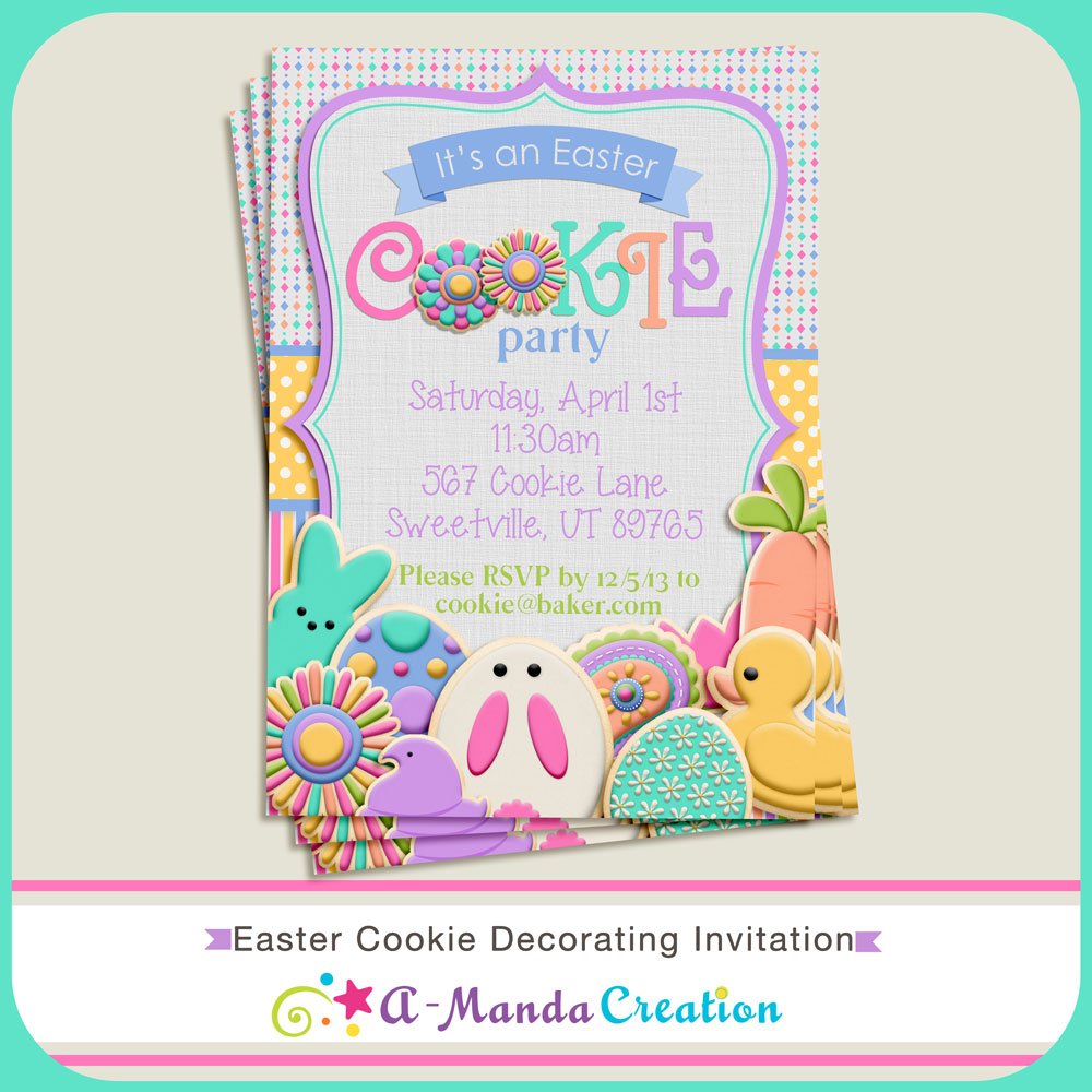 Easter Cookie Decorating Party Invitation [aw_eastercookie_invite