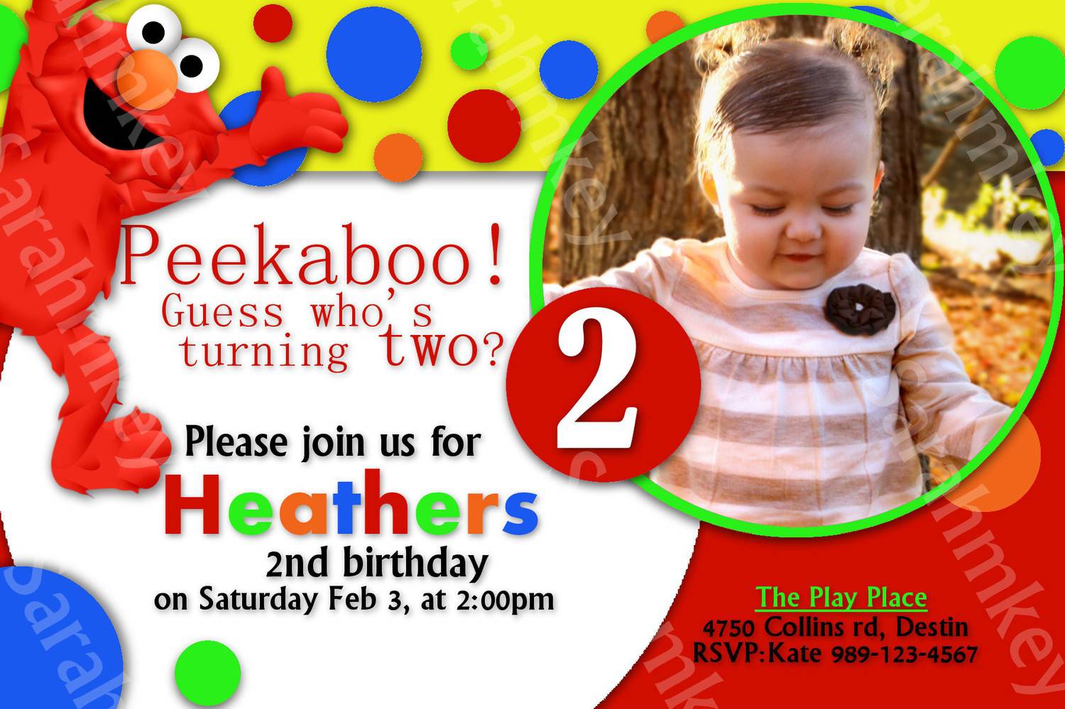 Elmo Birthday Invitation Template  Elmo Birthday Party Theme For A