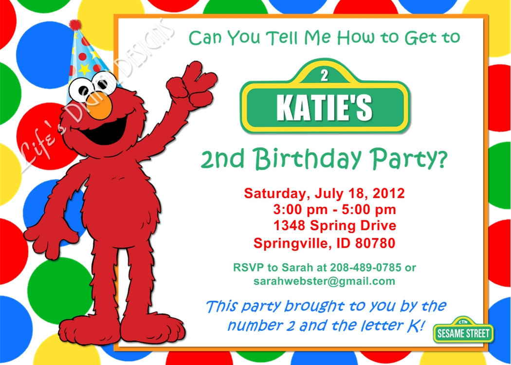 Elmo Birthday Party Invitations