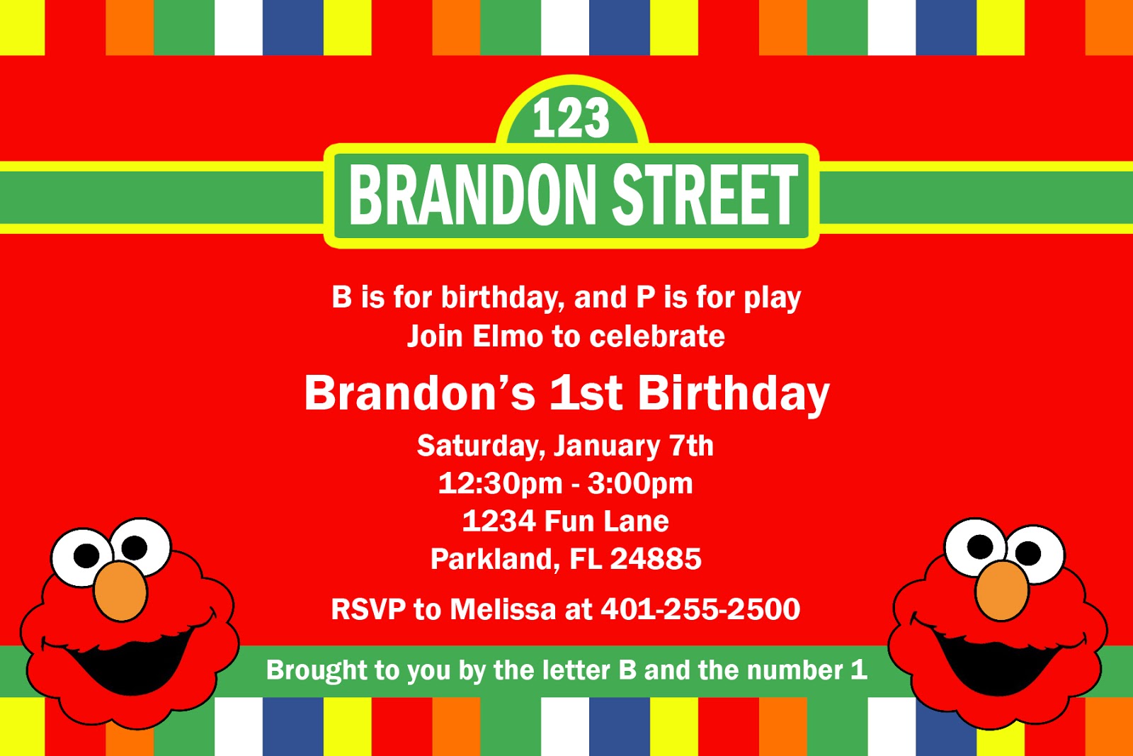 Elmo Birthday Party Invitations
