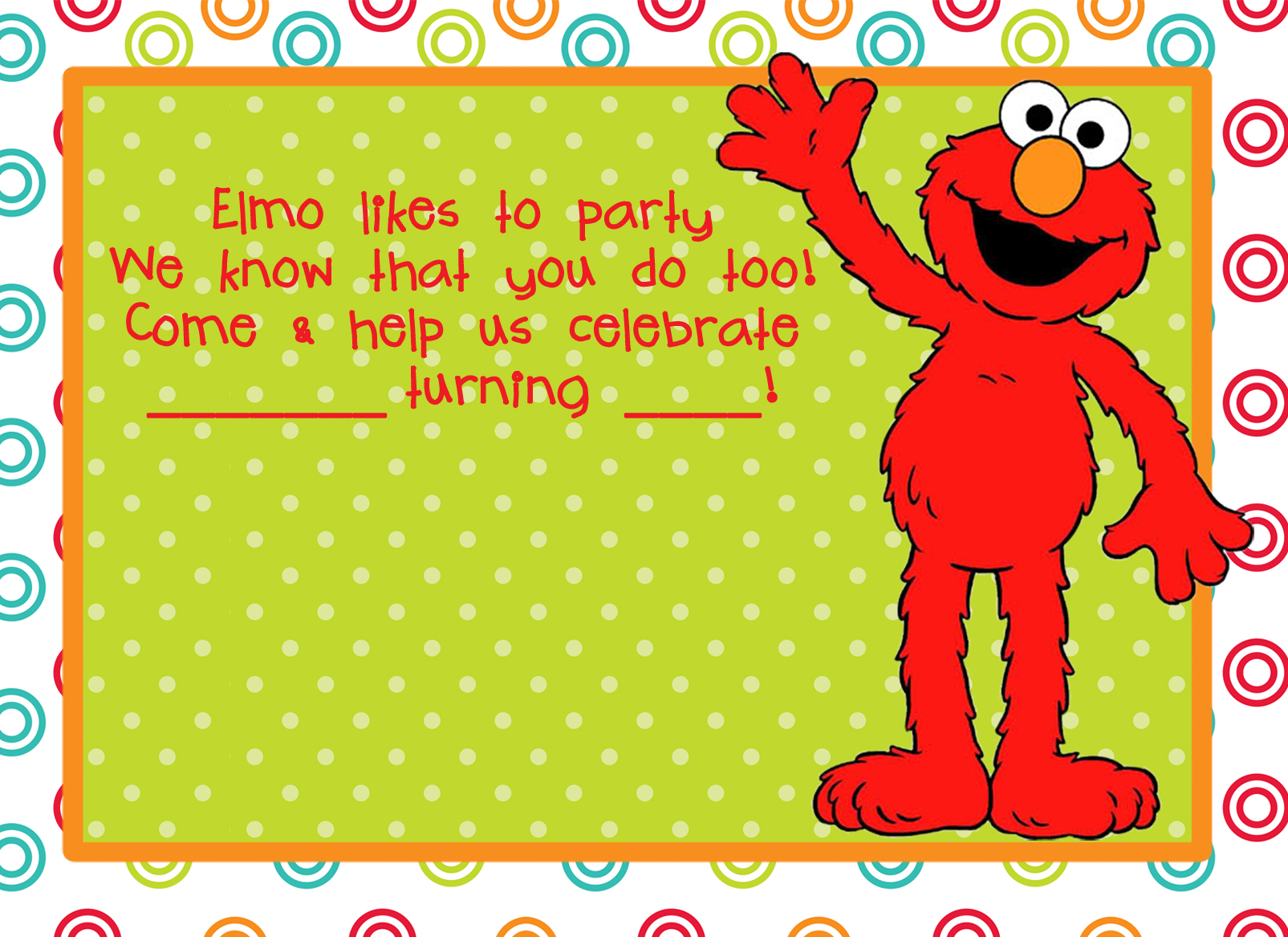 Elmo Party Invitations
