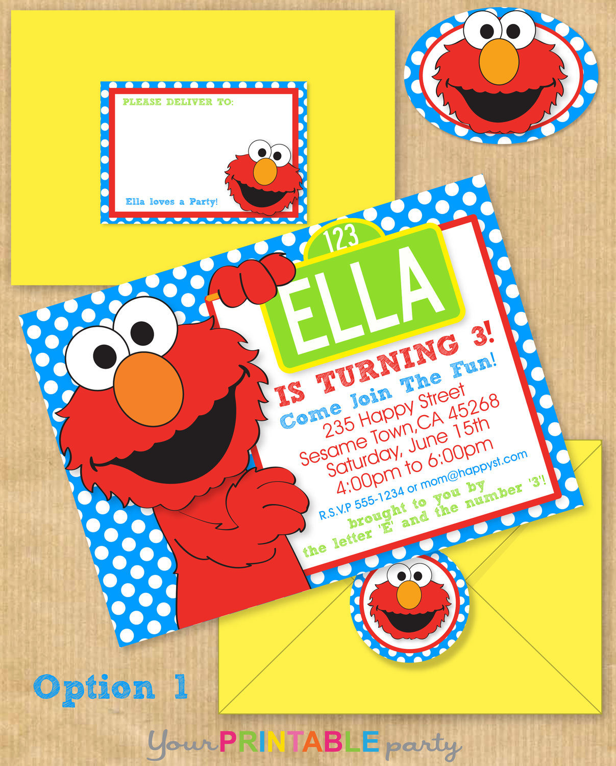 Elmo Party Invitations
