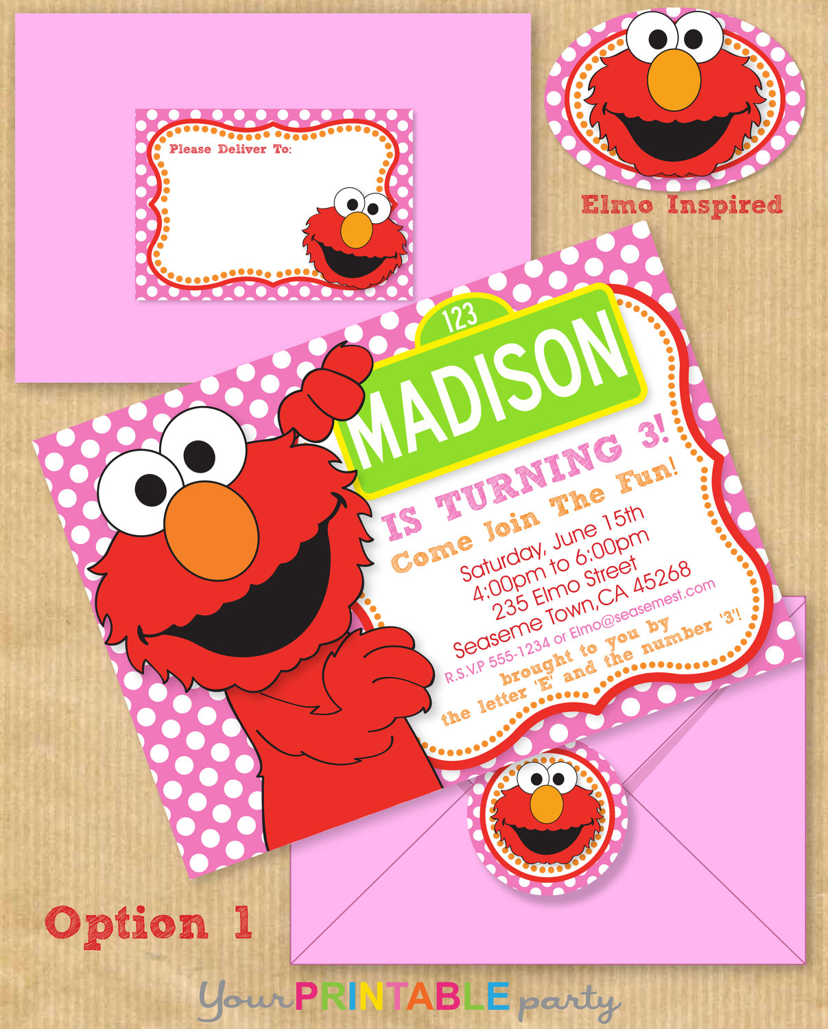 Elmo Party Invitations
