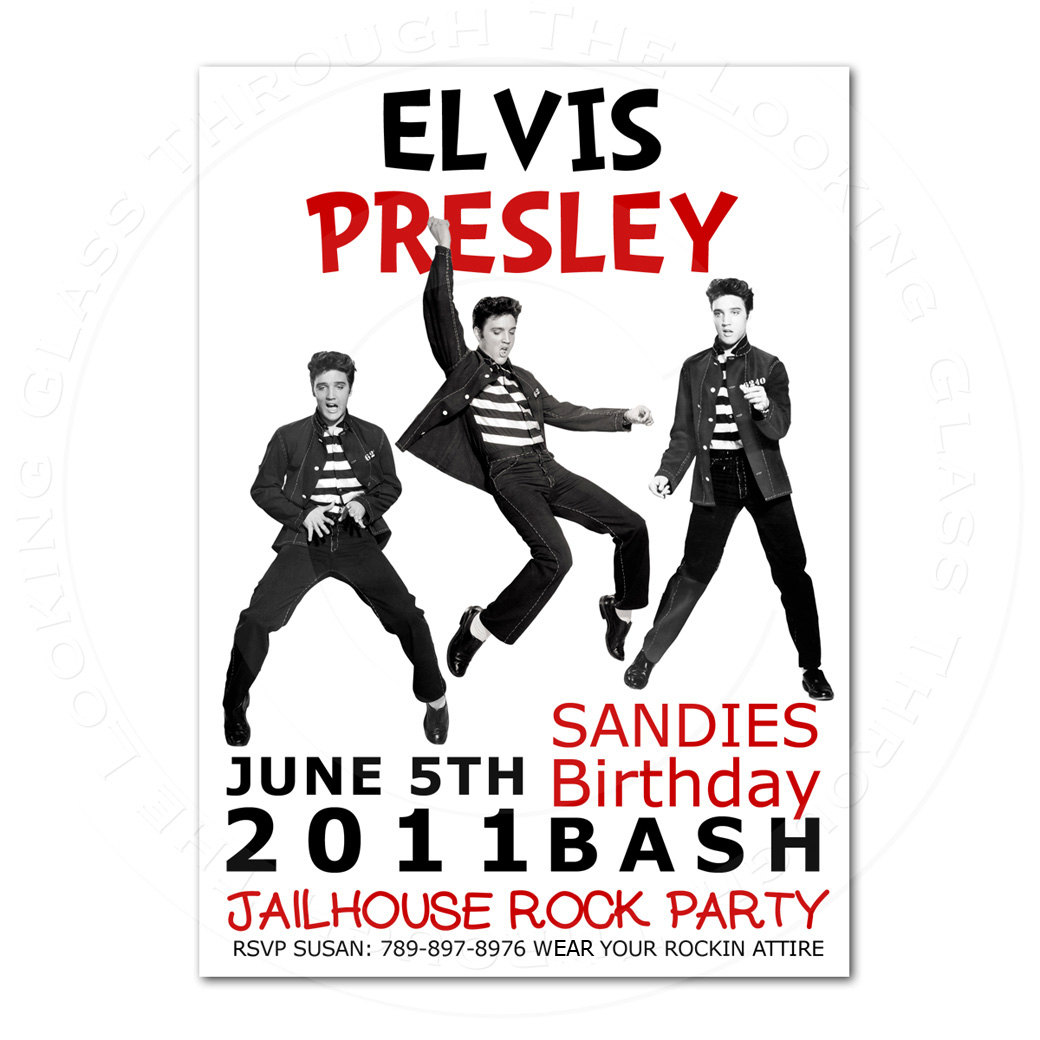 Elvis Birthday Party Invitations