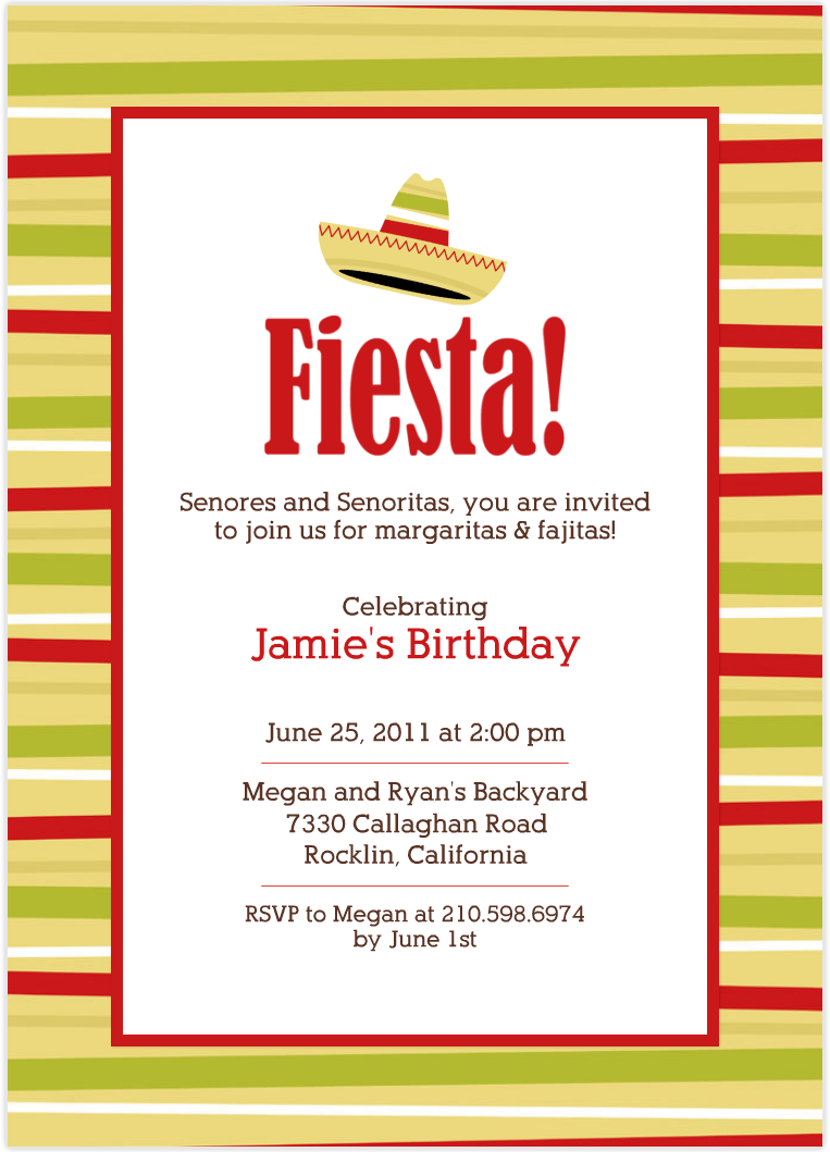 Fiesta Party Invitations