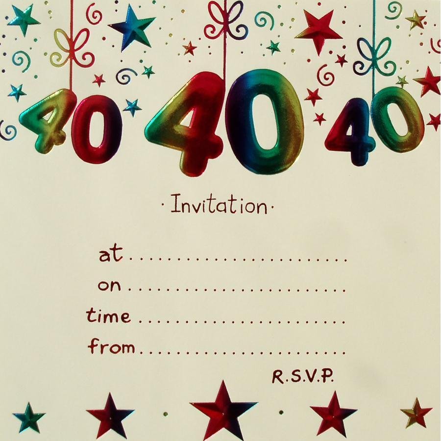 Free 40th Birthday Party Invitation Templates