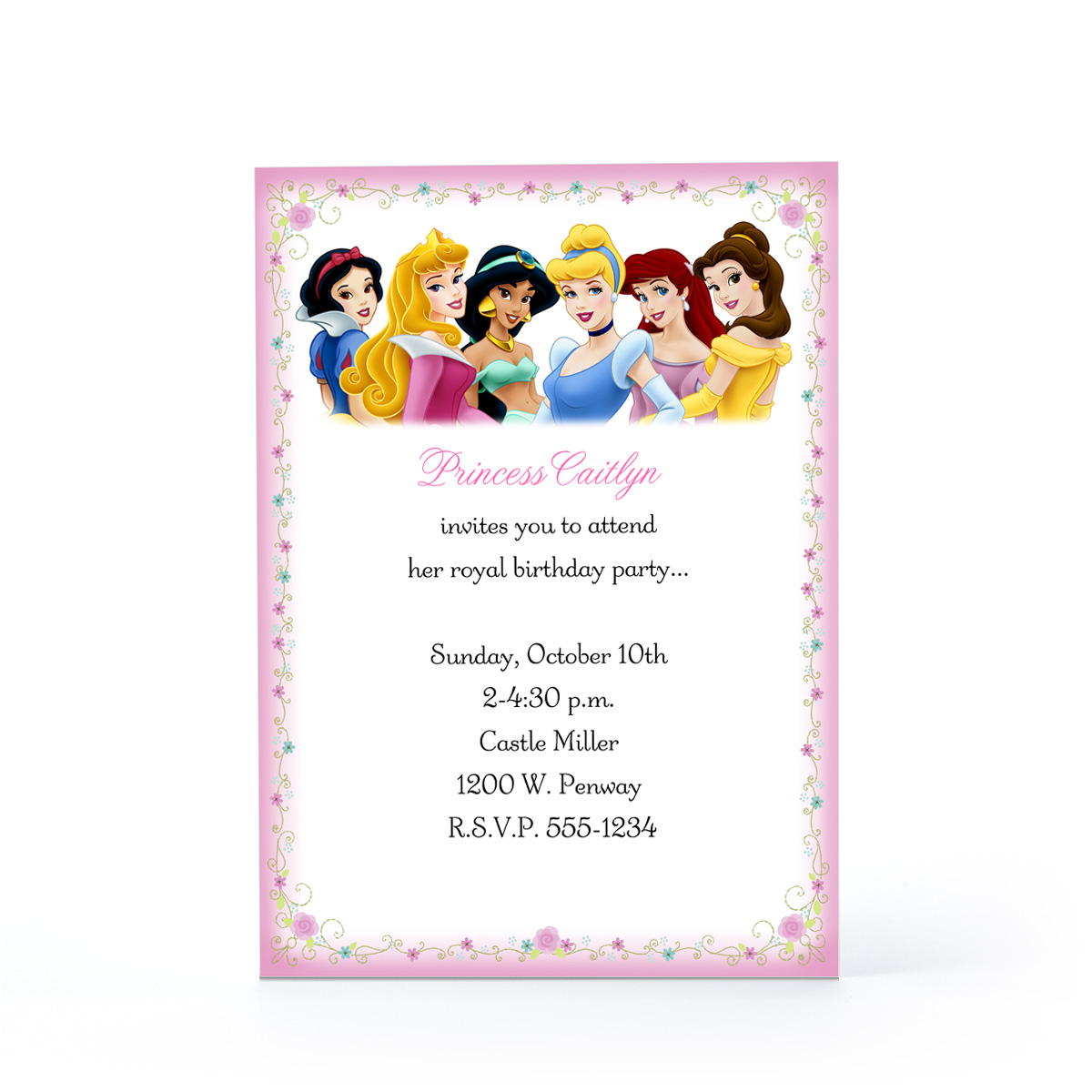 Free Disney Princess Party Invitations Free Disney Princess Party
