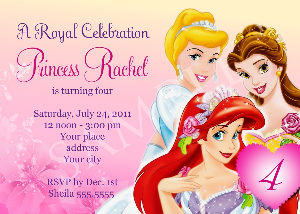 Free Disney Princess Party Invitations Free Disney Princess Party