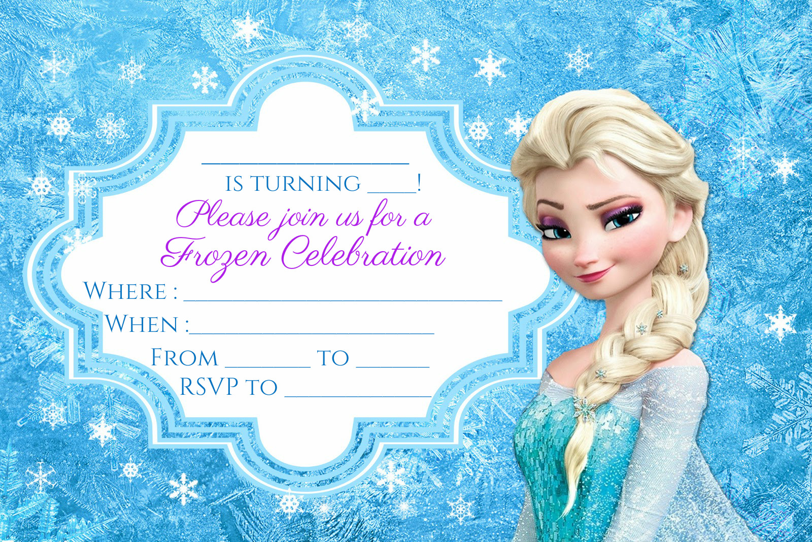 Free Frozen Party Invitation Instant Download