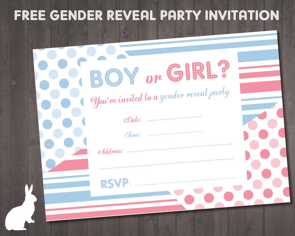 Free Printable Gender Reveal Party Invitations.