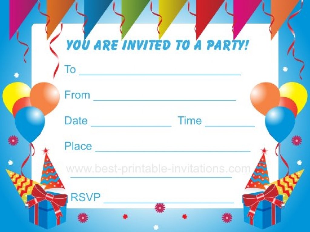 Free Printable Kids Birthday Party Invitations Templates Lasttest