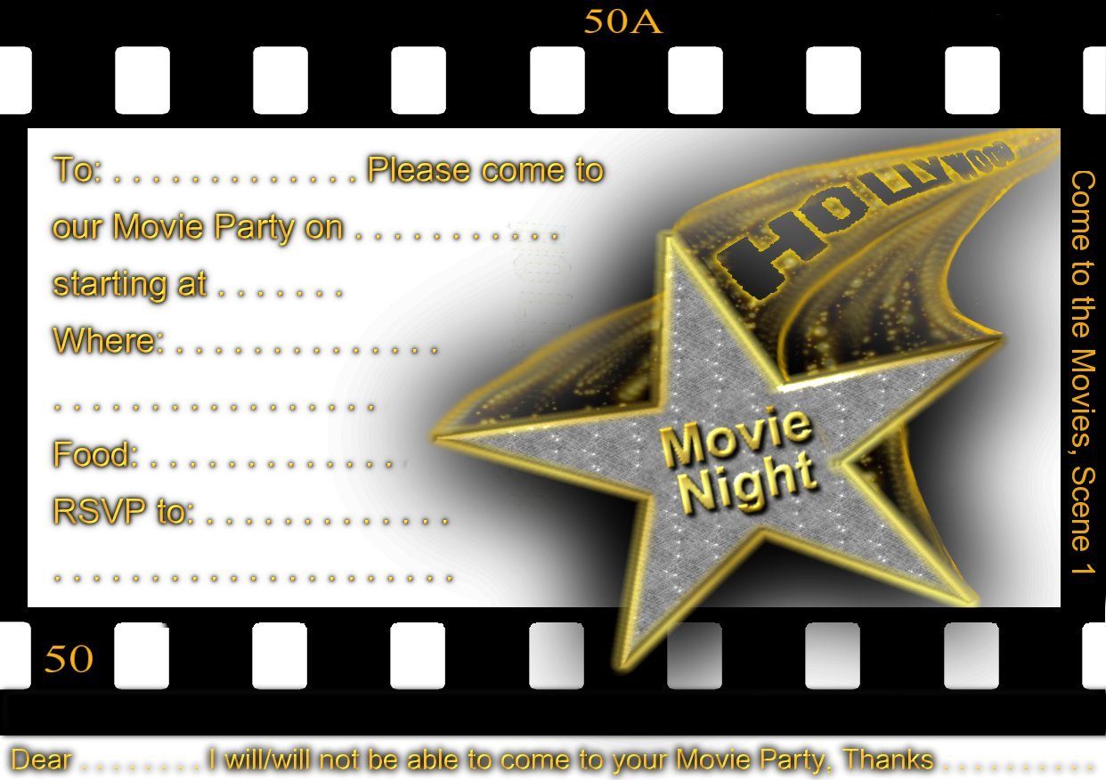 Free Printable Movie Theater Party Invitations