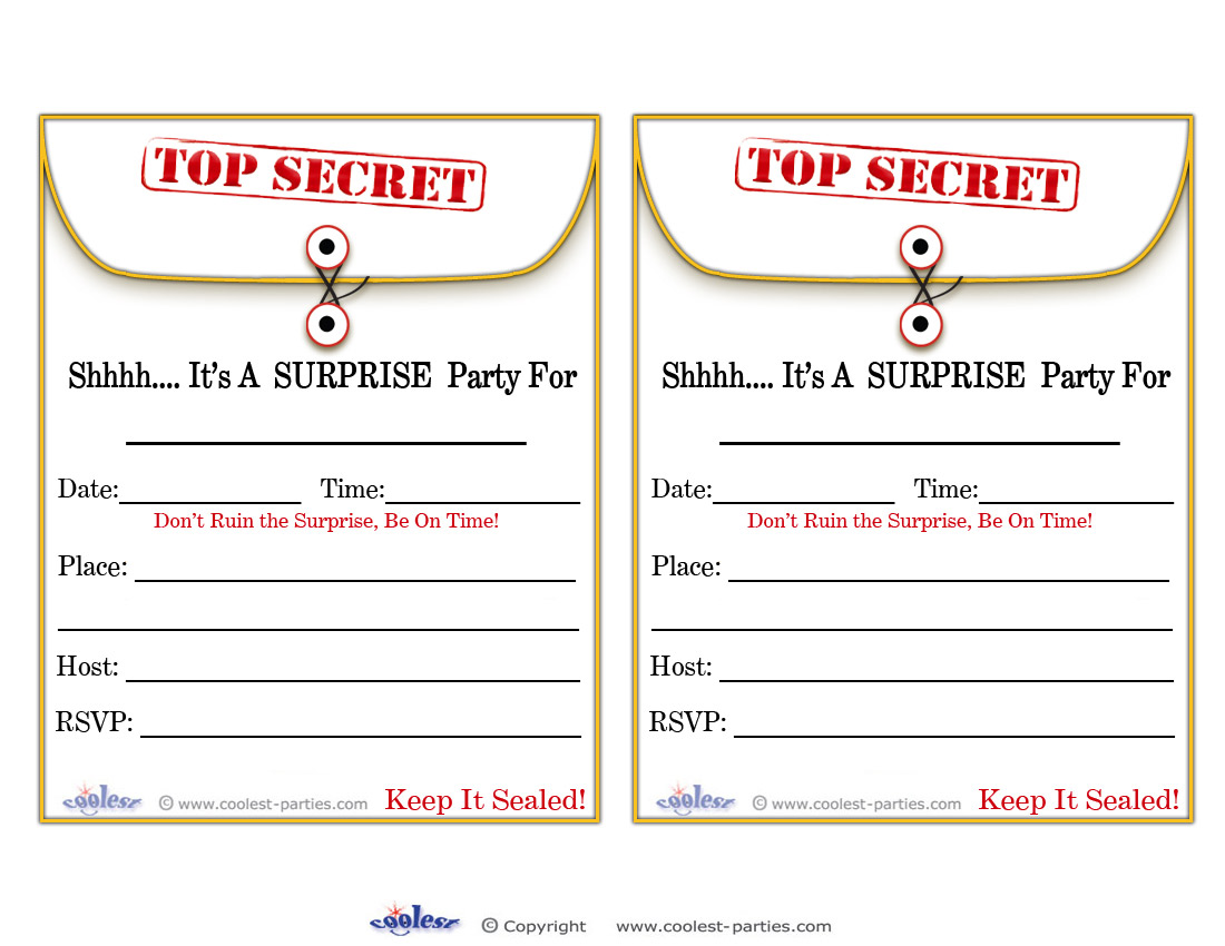 Free Printable Surprise Party Invitations