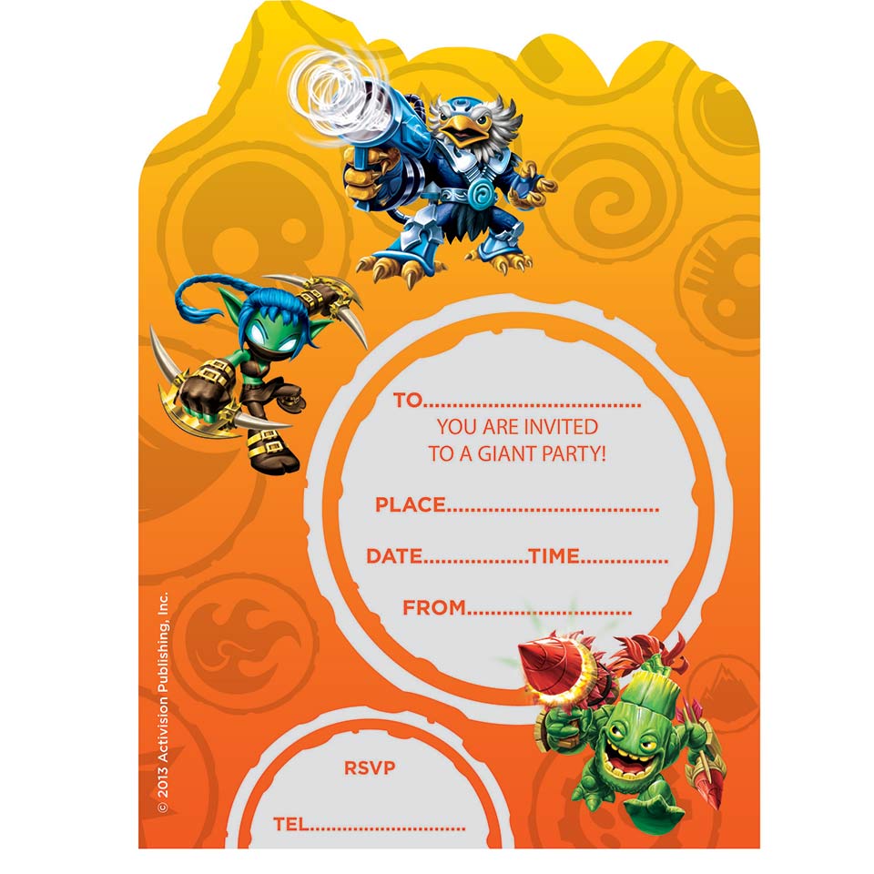 Giants Themed Party Supplies, Invitations