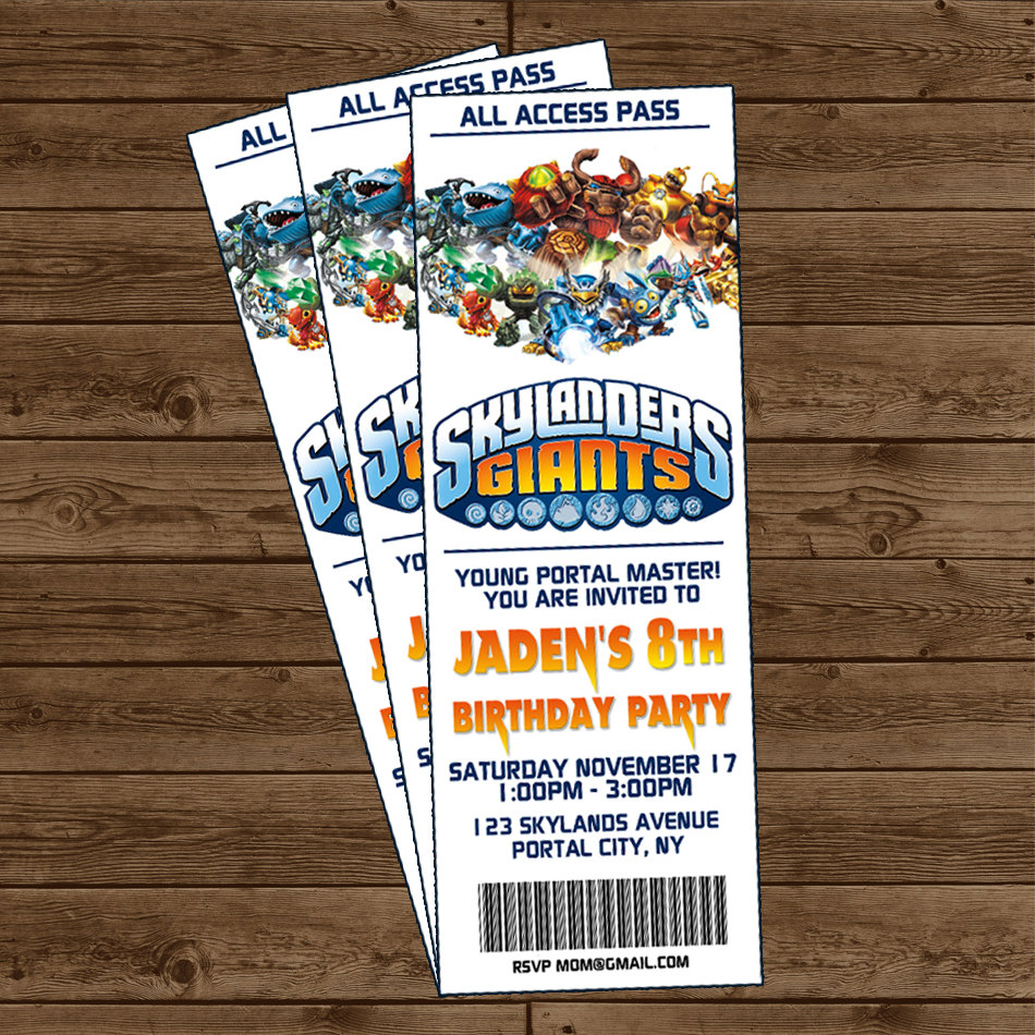 Giants Tickets, Ticket Invitation And Skylanders On Pinterest