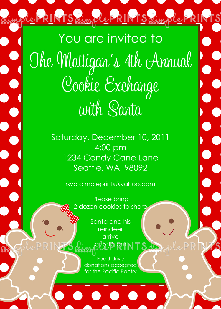 Gingerbread Man Cookie Exchange Printable Invite