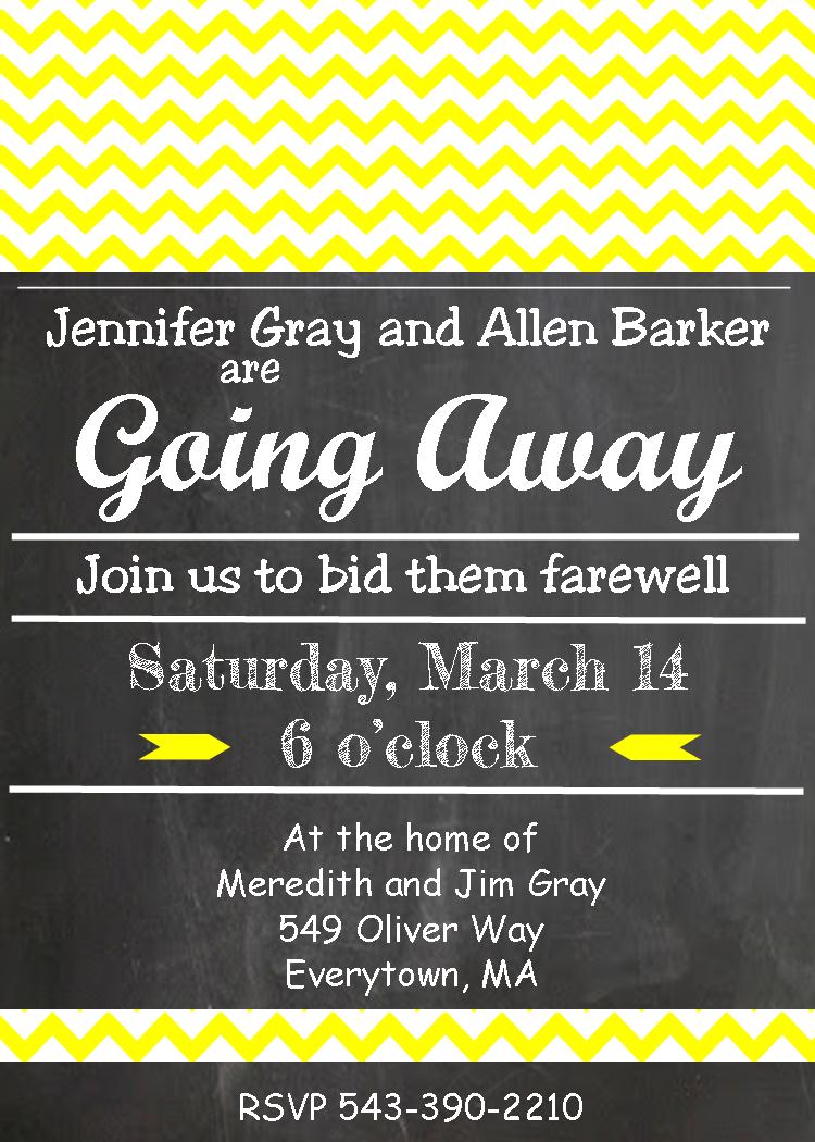 Going Away Party Invitations New Selections 2017