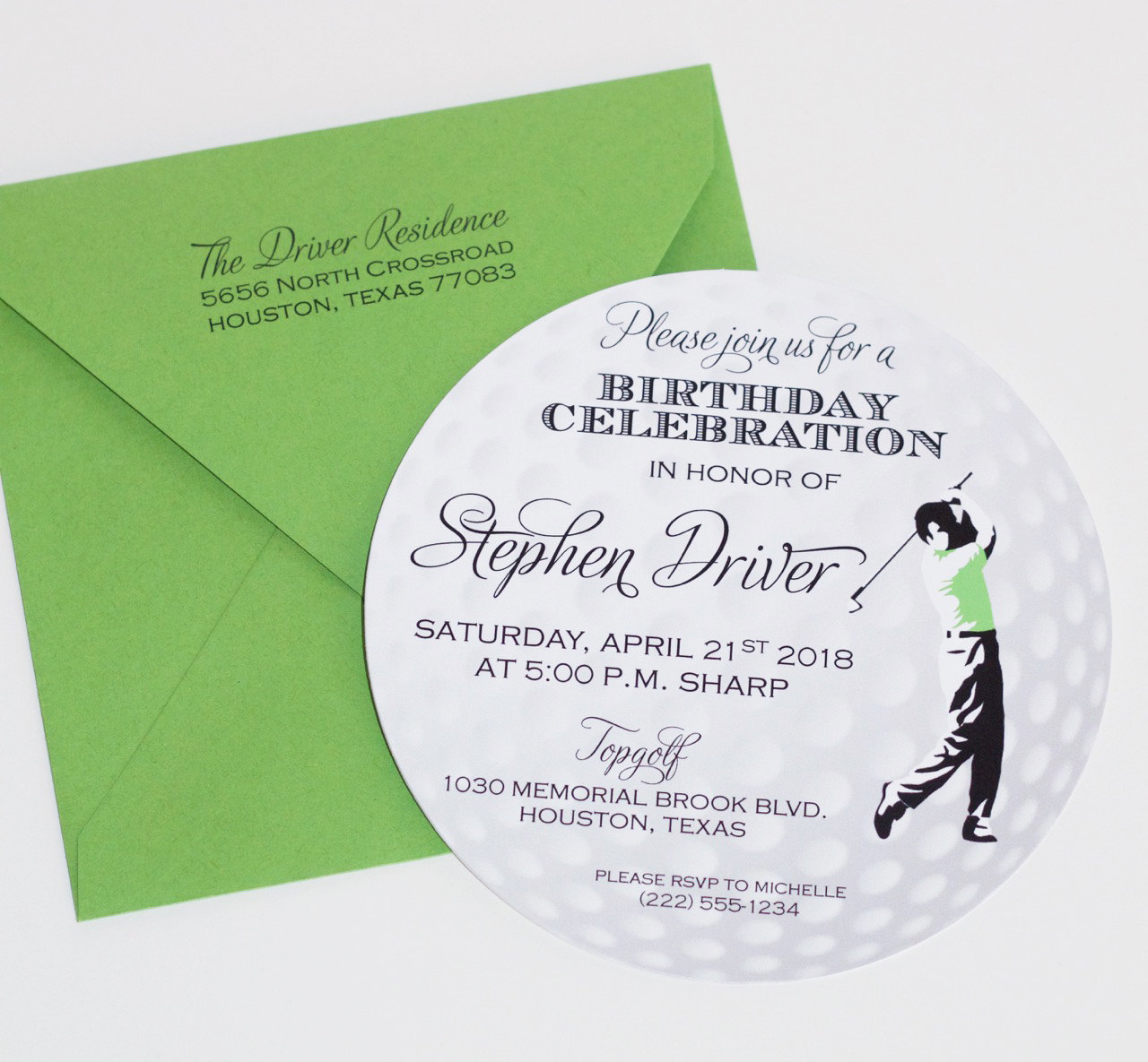 Golf Ball Save The Date Card Golf Invitation Golf Themed By