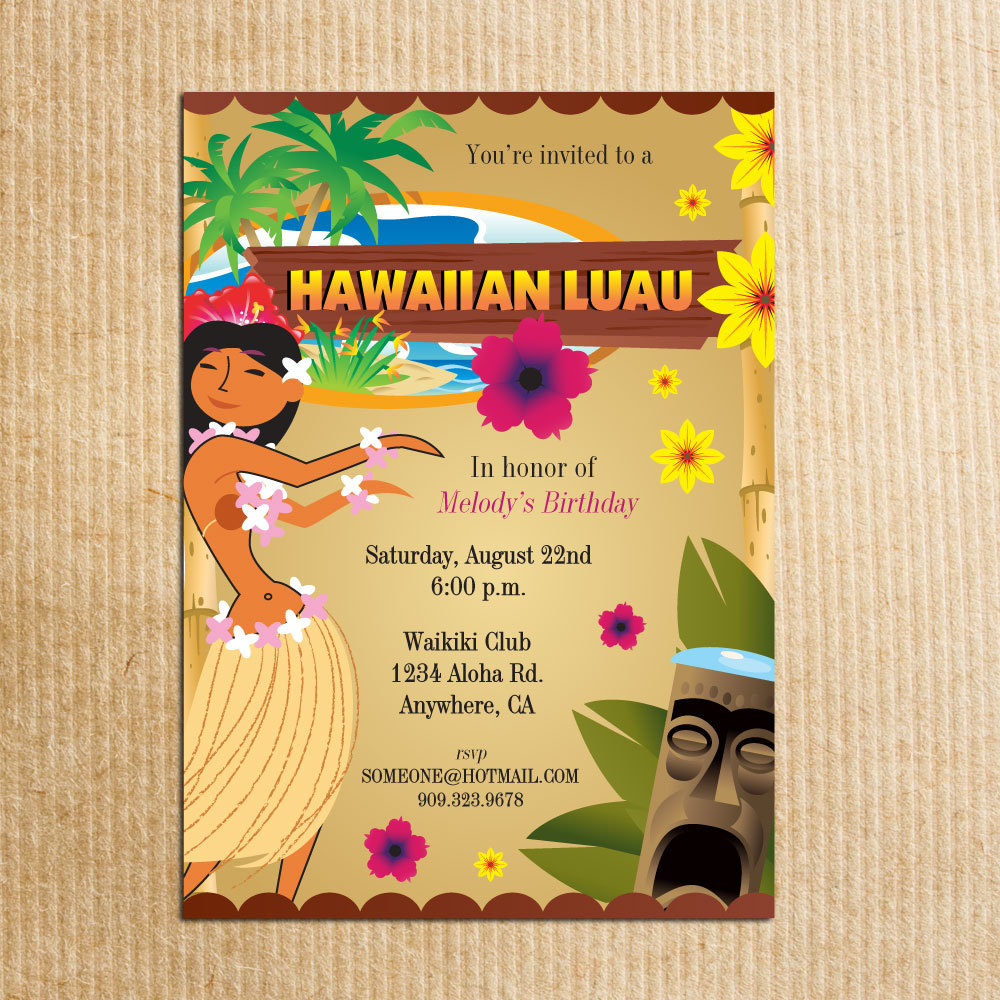 Hawaiian Party Invitations