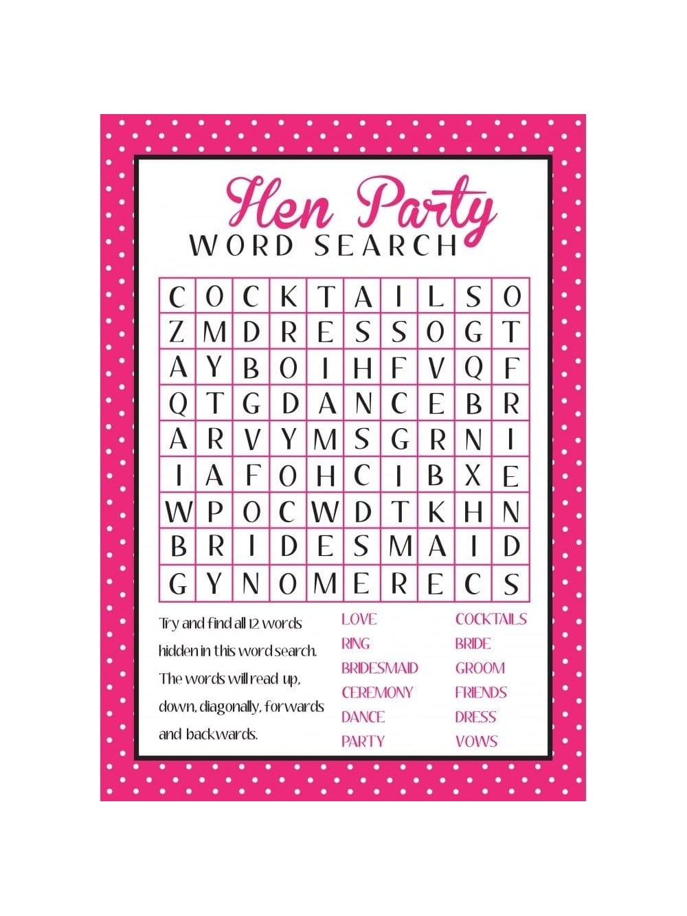 Hen Party Fun Freebies