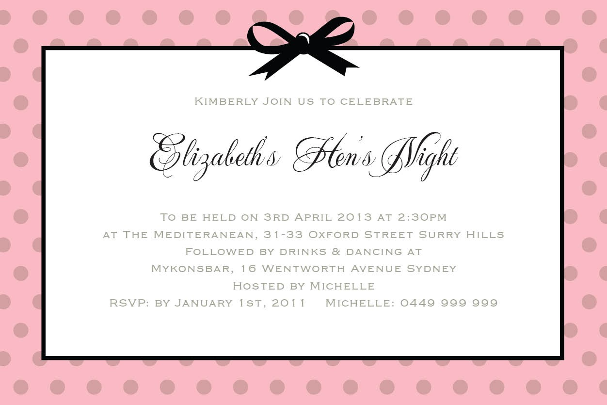 Hens Night Invitation Templates