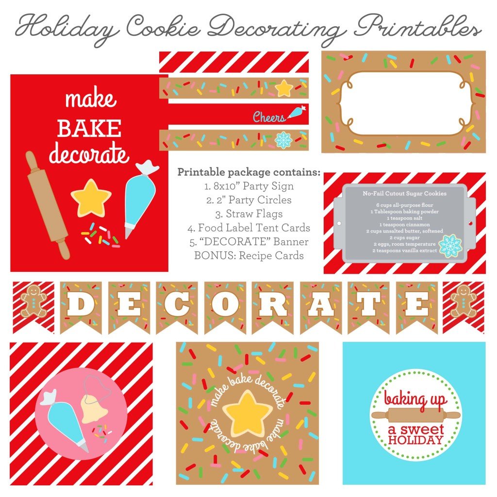 Holiday Cookie Decorating Party Printables