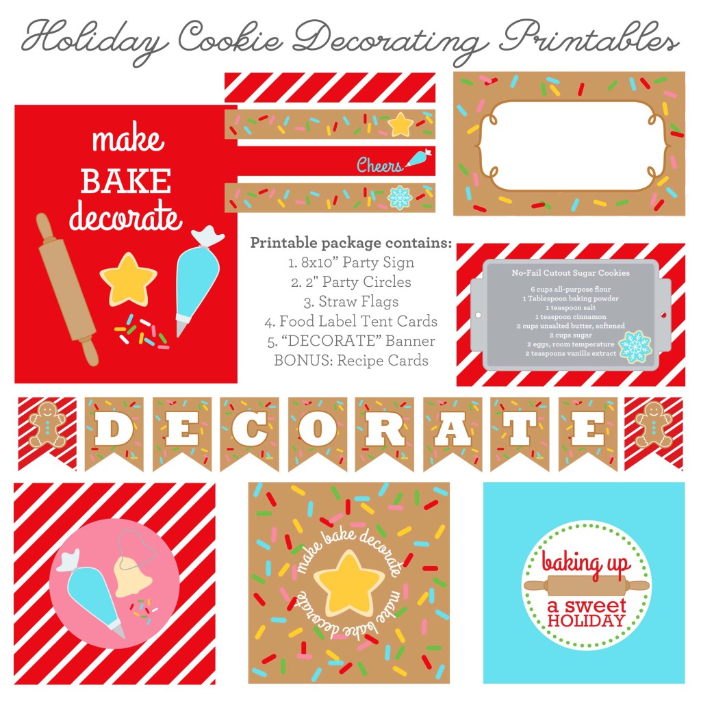Holiday Cookie Decorating Party Printables