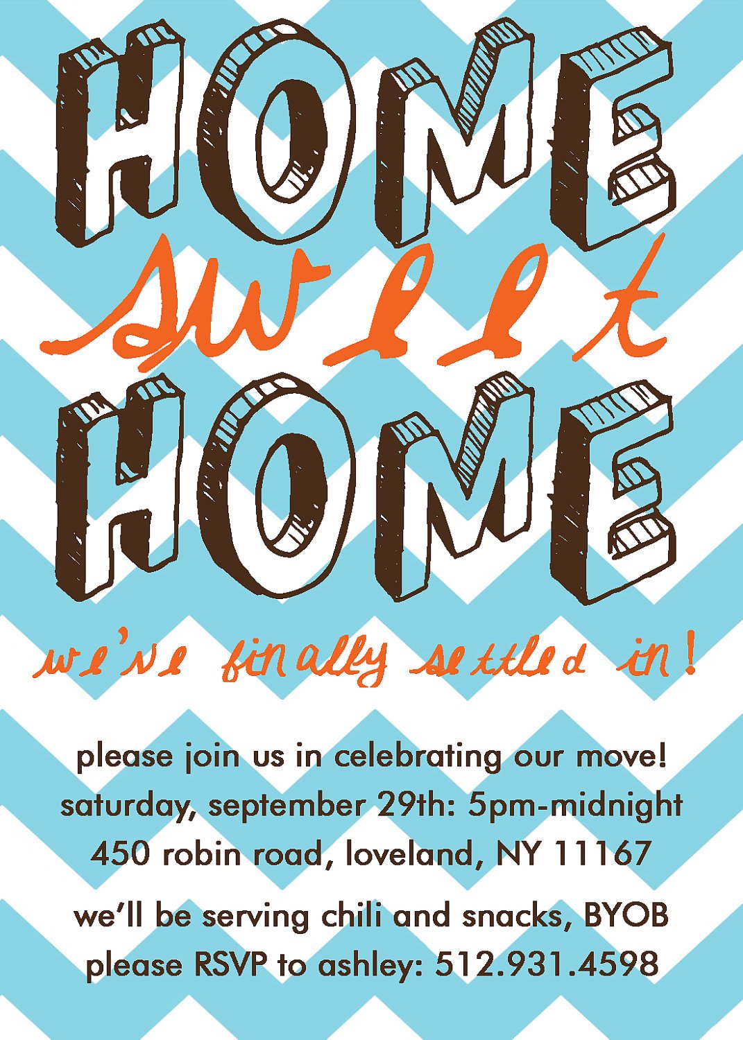 Home Sweet Home, Housewarming Party Invitation  Print