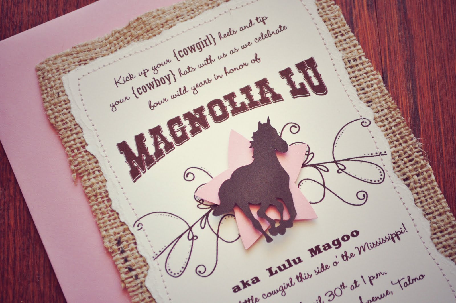 Horse Themed Birthday Party Invitations