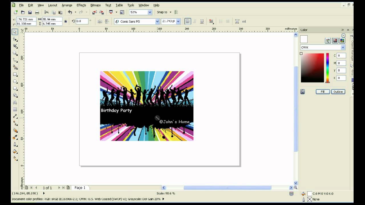 How To Make Birthday Party Invitation(or Facebook Cover, Flayer