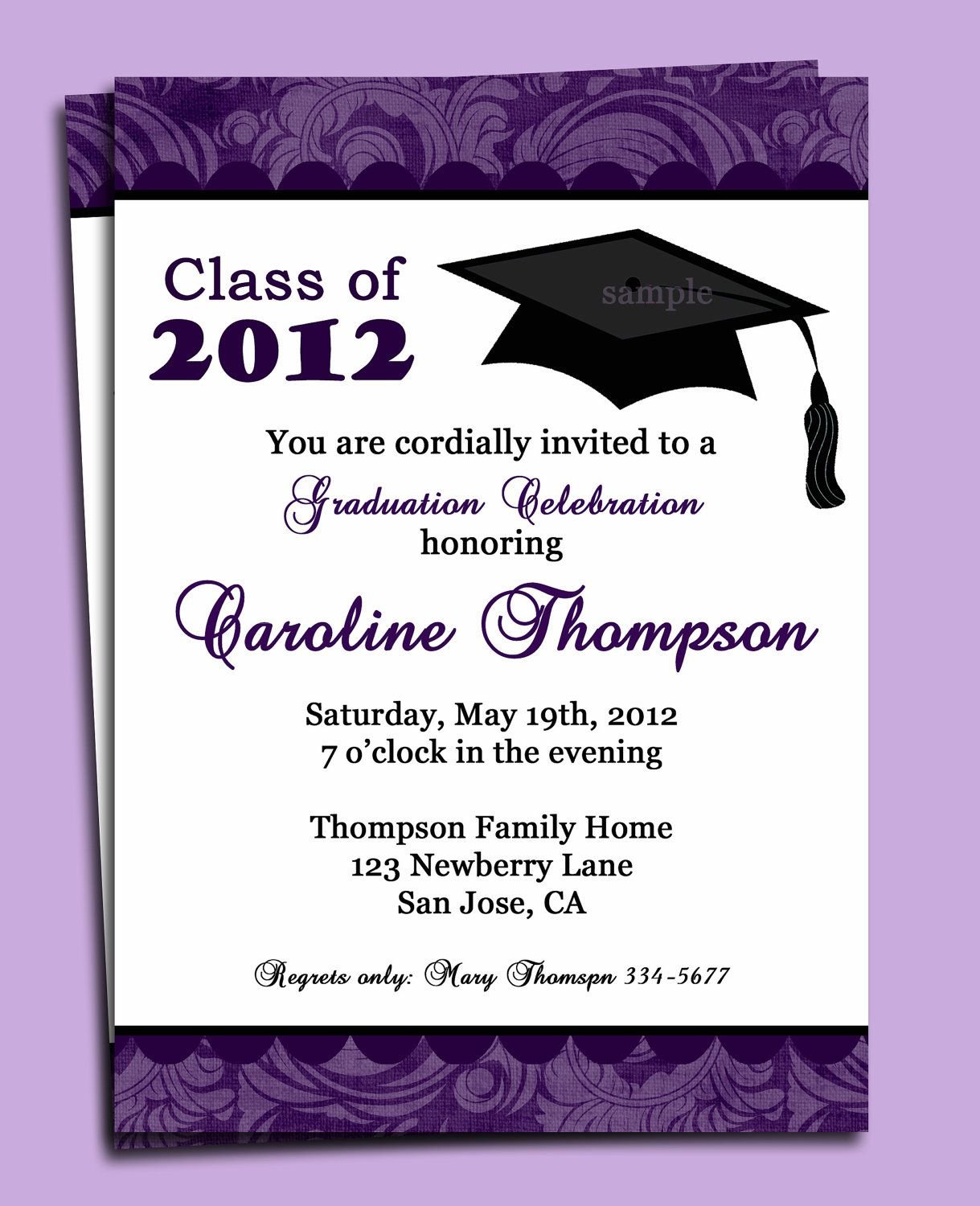 Invitation Card For Graduation Party   Sample Invitation Card For