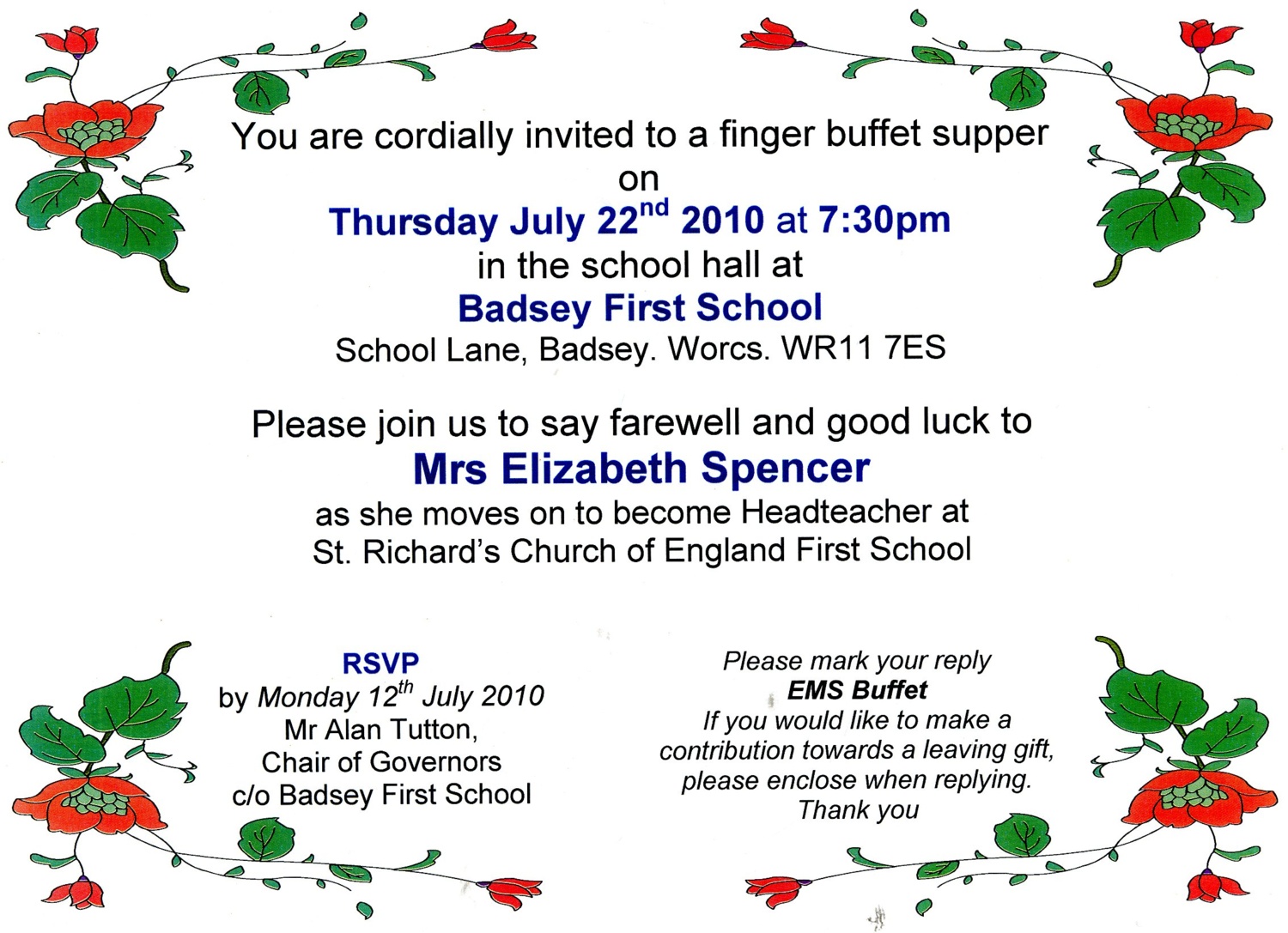 Invitation Card Sample For Farewell Party