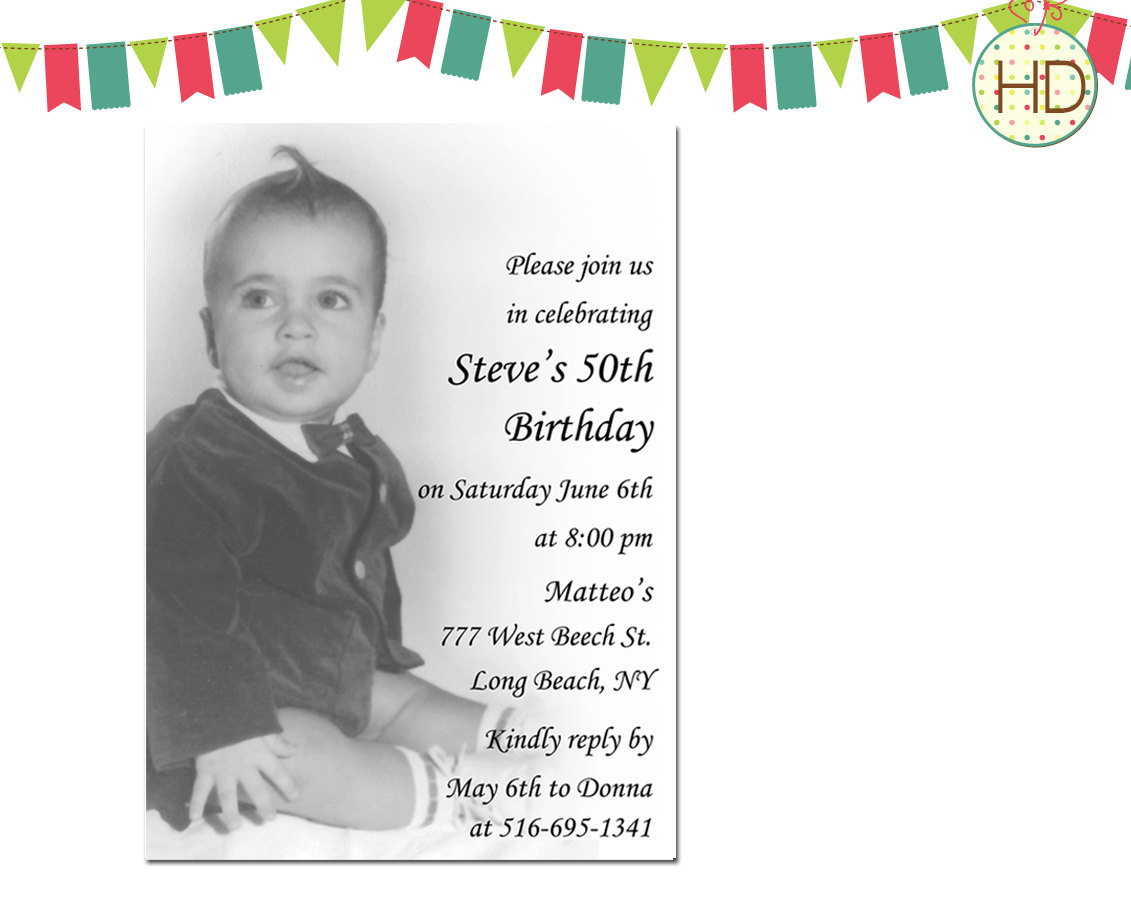 Invitations For 50 Year Old Birthday Party