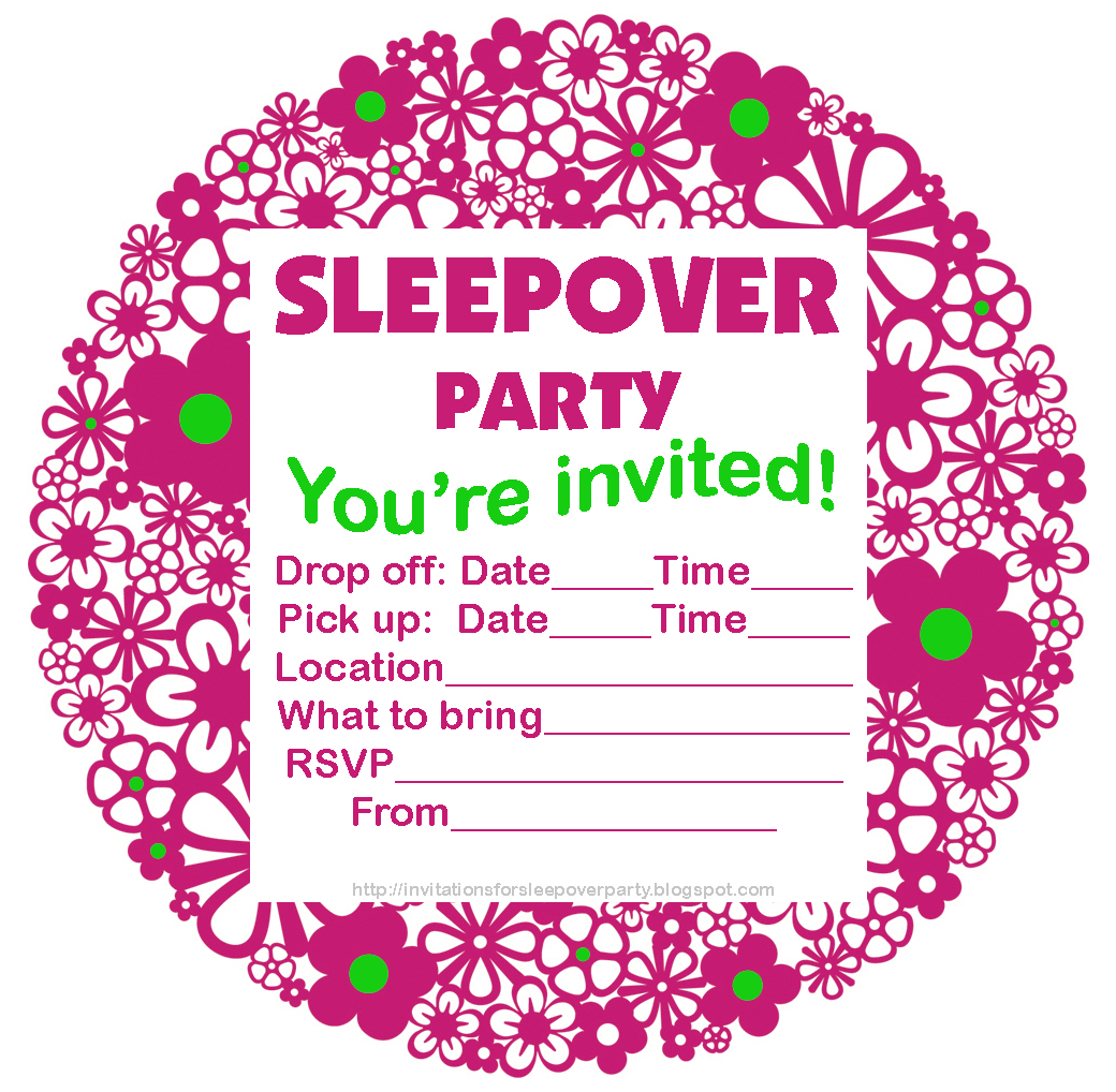 Invitations For Sleepover Party